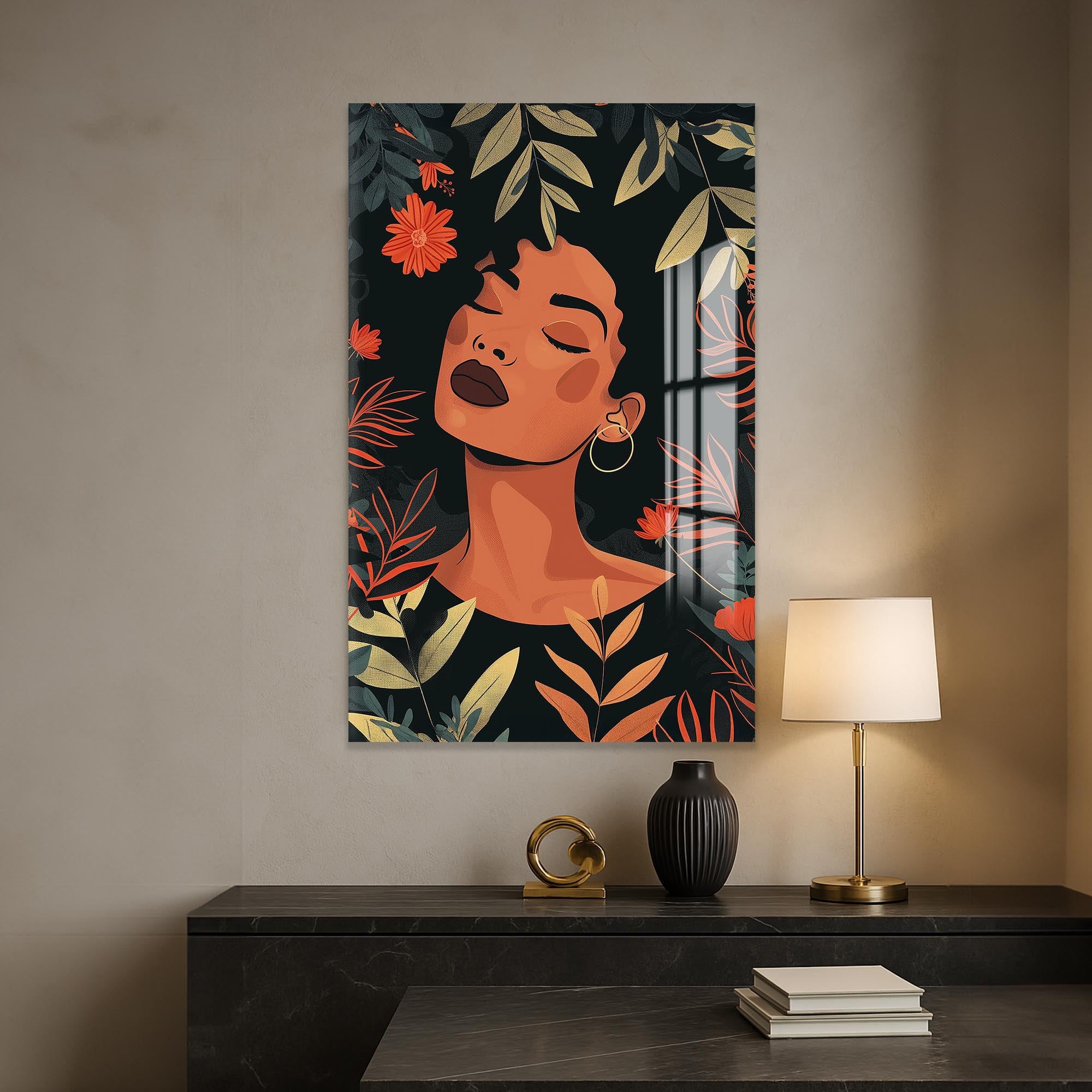 Artronauts Glass Print Midnight Flora– Bohemian Tempered Glass Wall Art