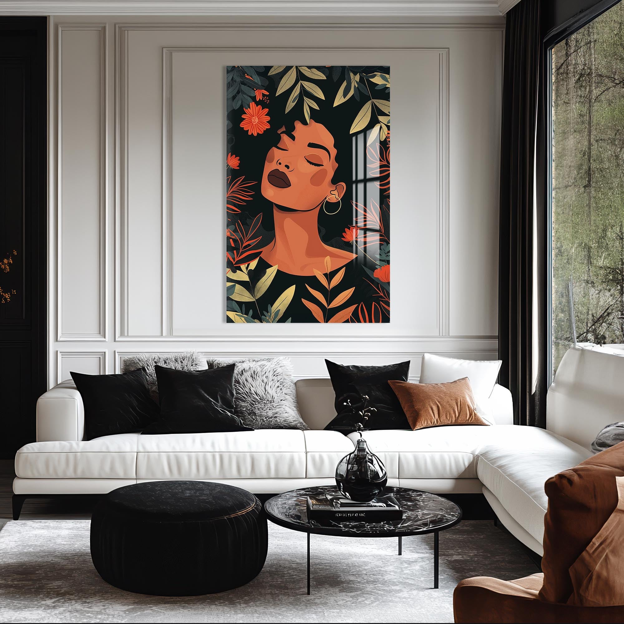 Artronauts Glass Print Midnight Flora– Bohemian Tempered Glass Wall Art