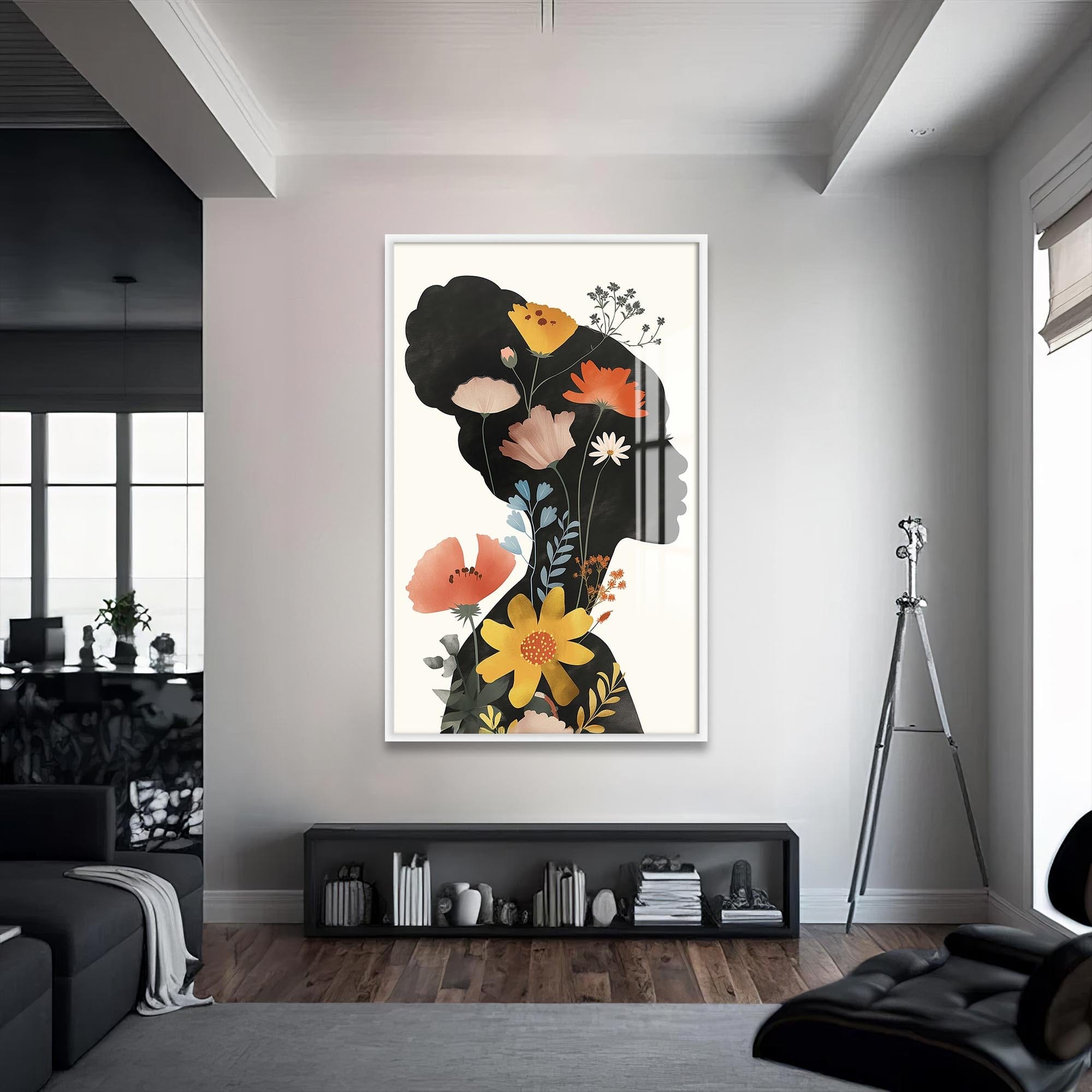 Artronauts Glass Print S | 72x46 cm | 28.3"x18.1" / White Inner Garden – Bohemian Tempered Glass Wall Art