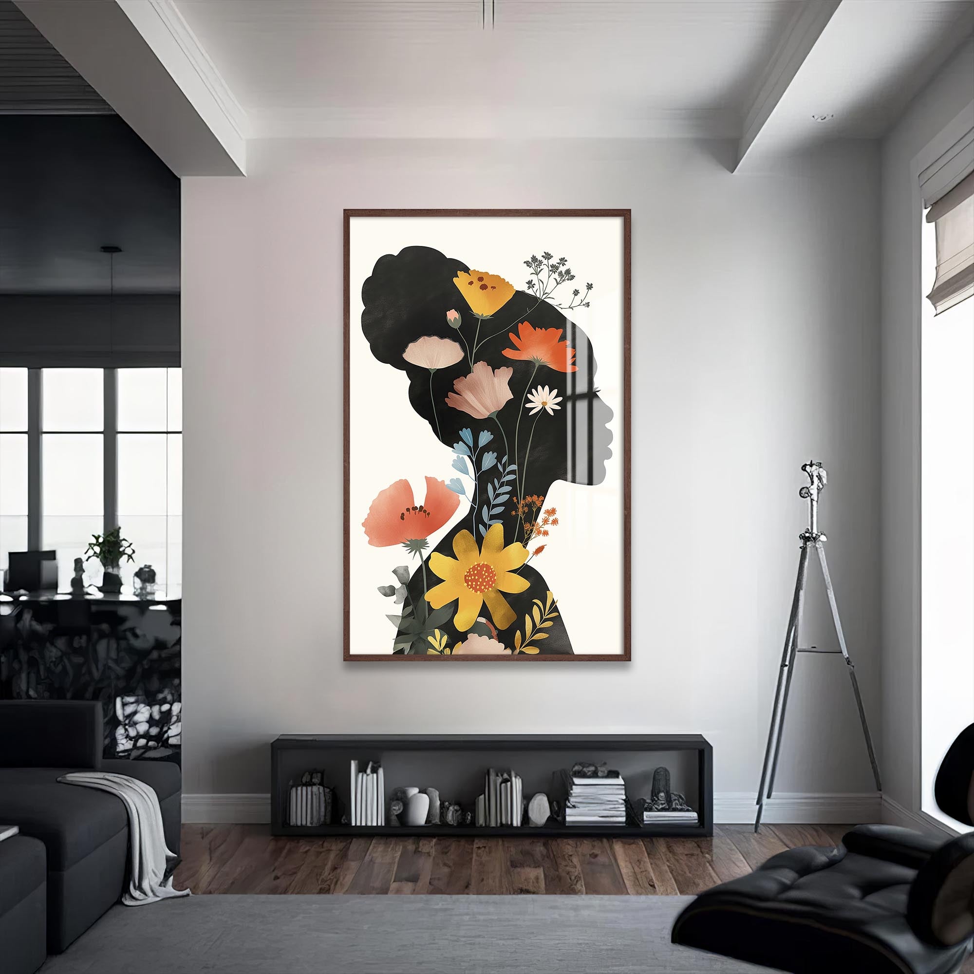 Artronauts Glass Print S | 72x46 cm | 28.3"x18.1" / Walnut Inner Garden – Bohemian Tempered Glass Wall Art