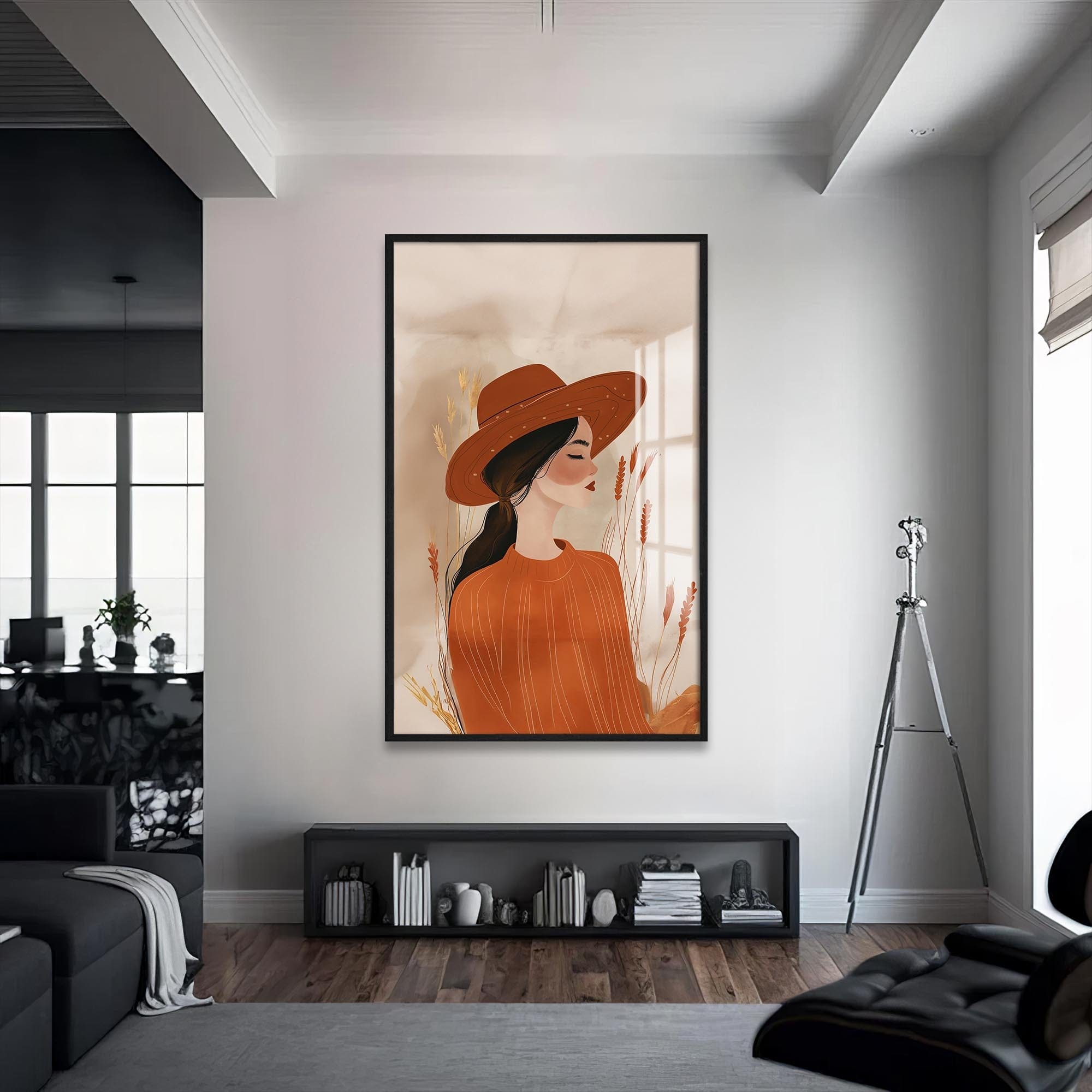 Artronauts Glass Print S | 72x46 cm | 28.3"x18.1" / Black Autumn Whisper– Bohemian Tempered Glass Wall Art