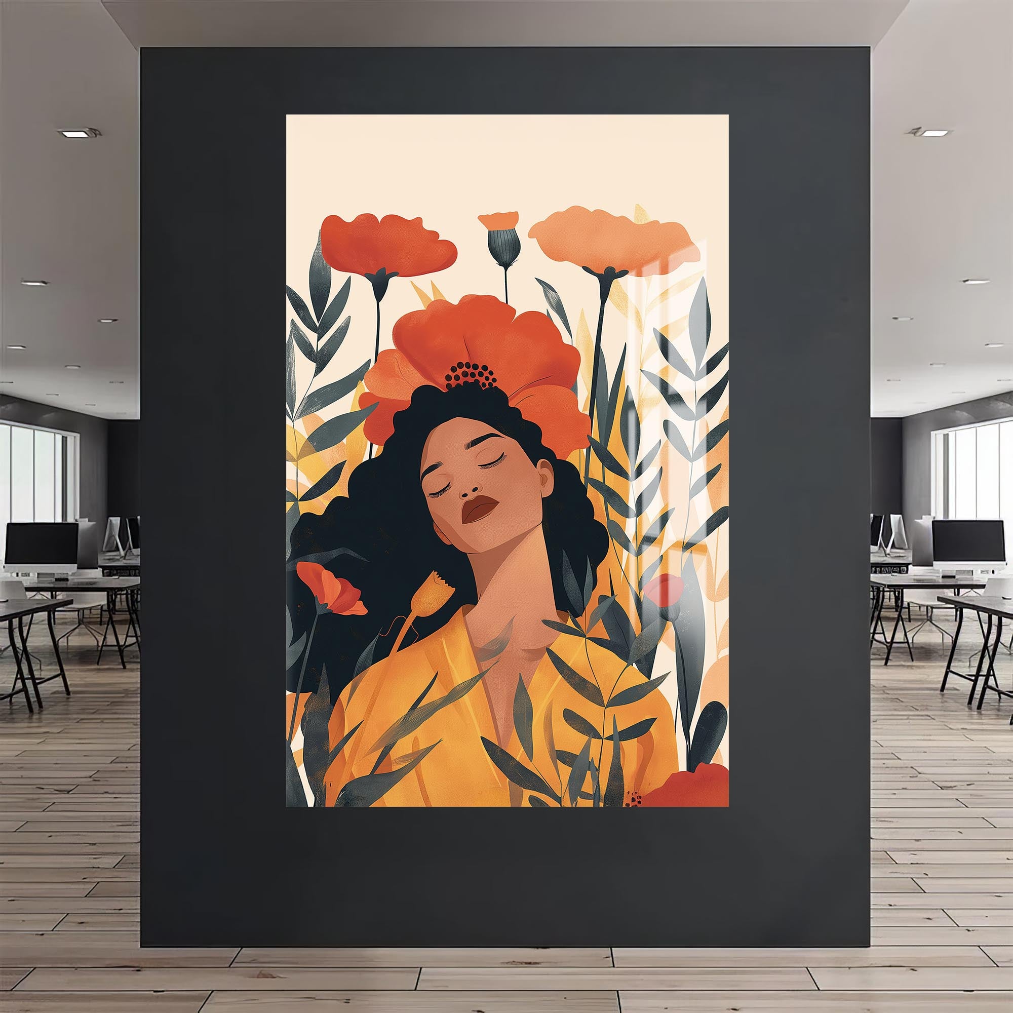 Artronauts Glass Print Scarlet Bloom – Bohemian Tempered Glass Wall Art