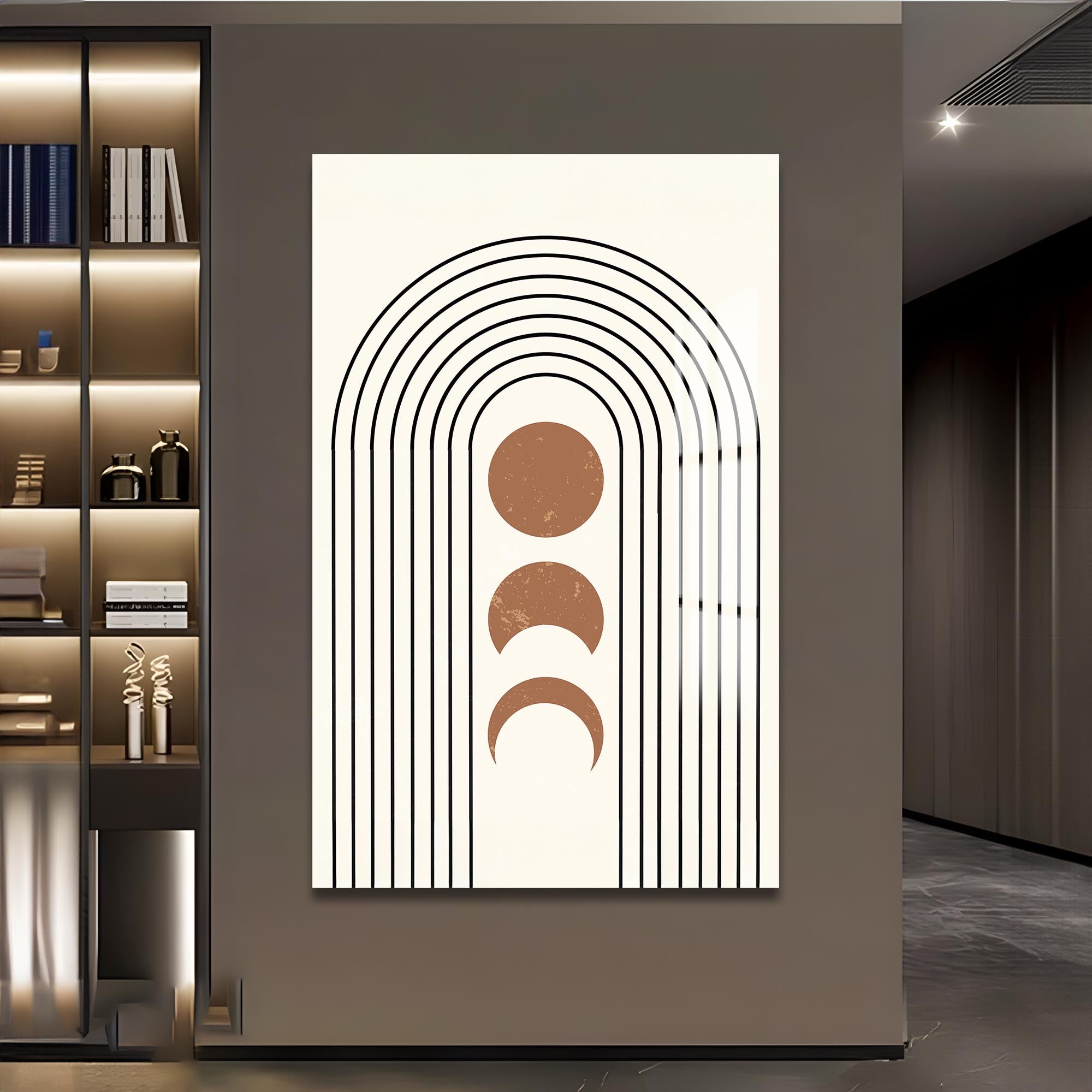 Artronauts Glass Print Lunar Arc Phases– Bohemian Tempered Glass Wall Art