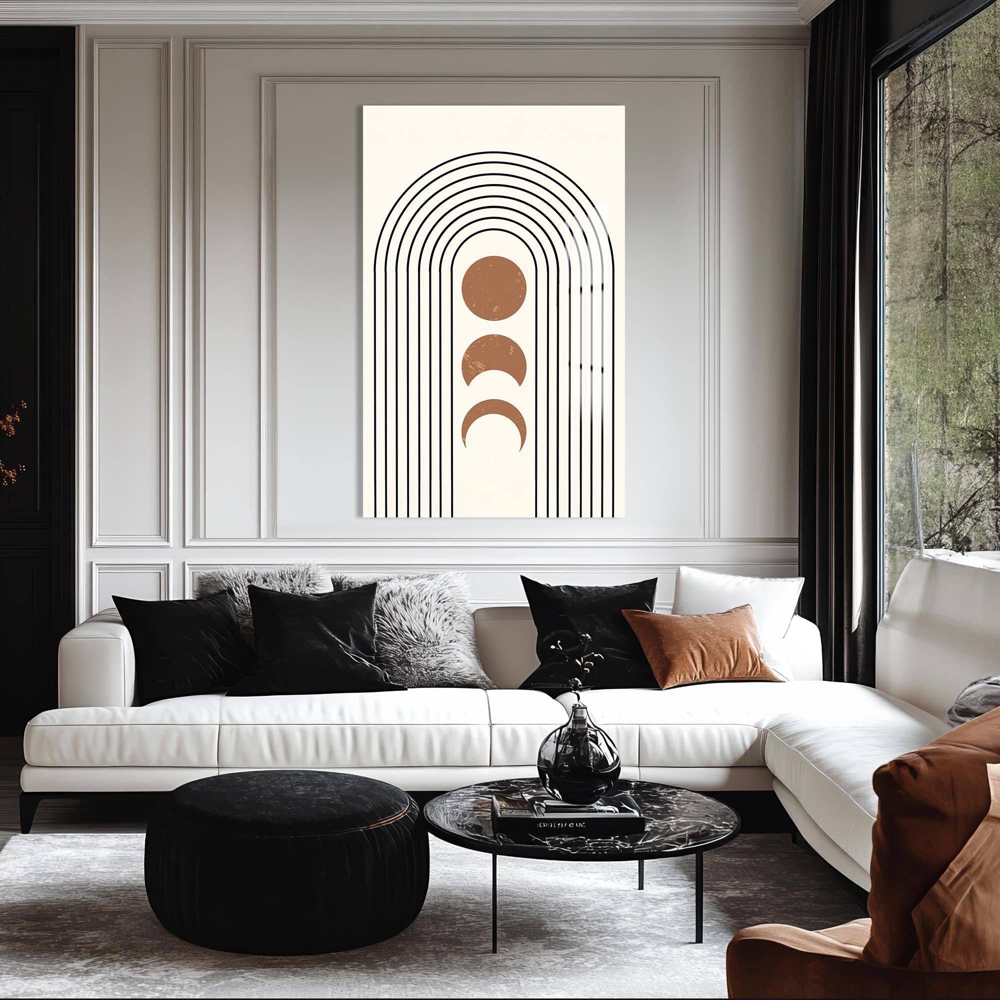 Artronauts Glass Print Lunar Arc Phases– Bohemian Tempered Glass Wall Art