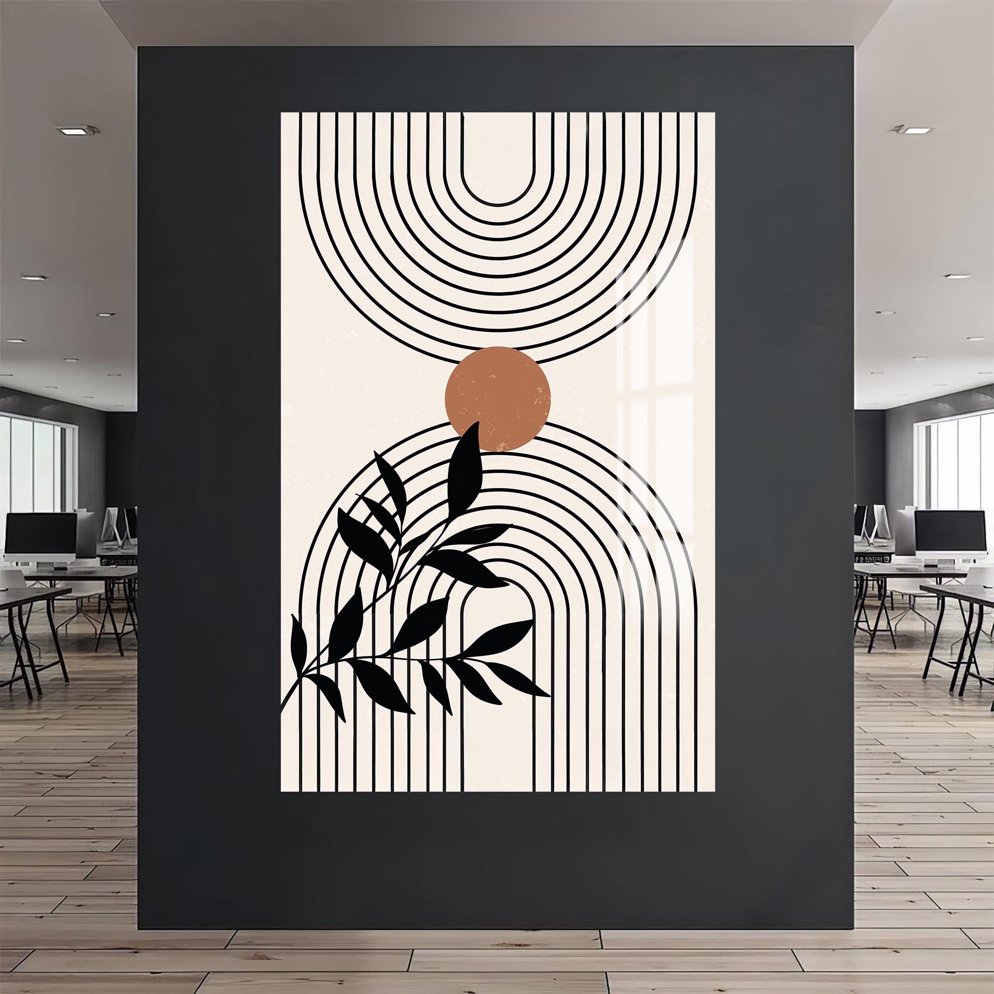 Dual Arc Balance– Bohemian Tempered Glass Wall Art