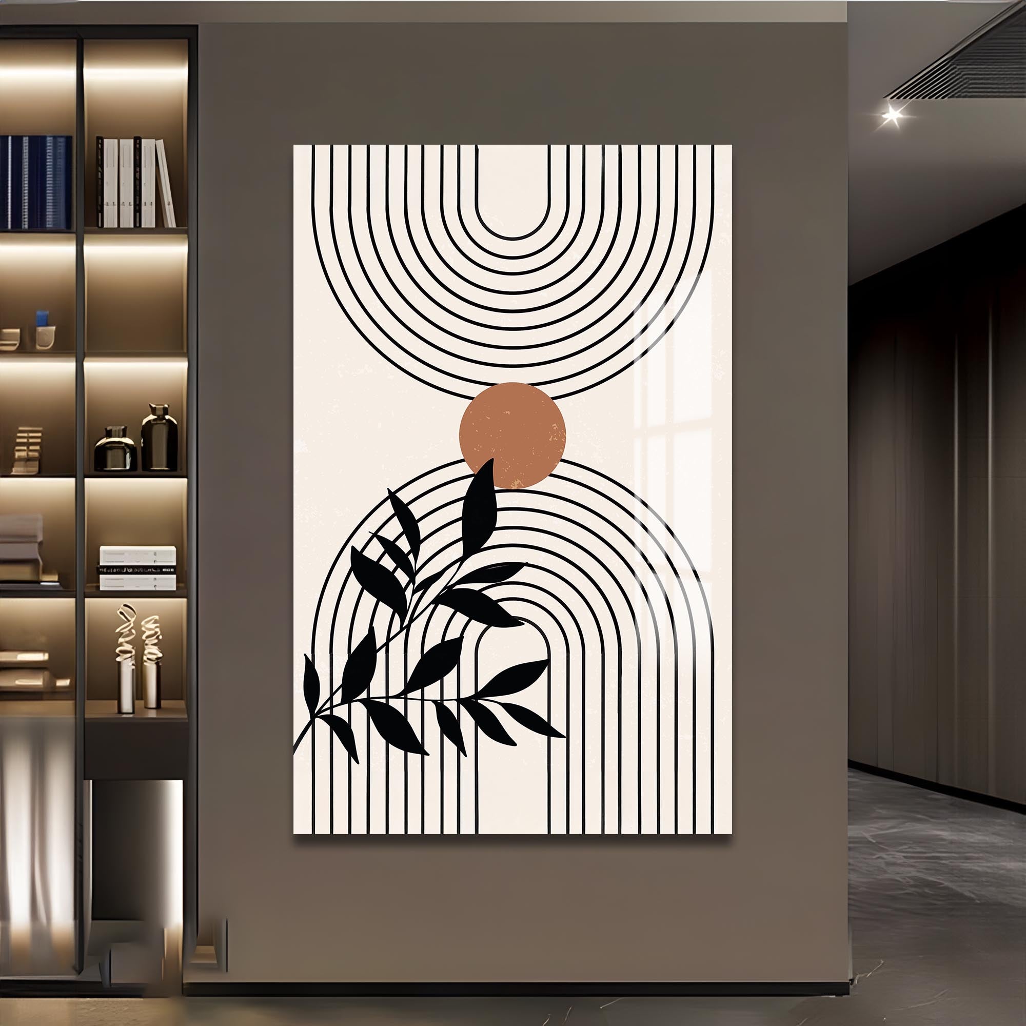 Dual Arc Balance– Bohemian Tempered Glass Wall Art