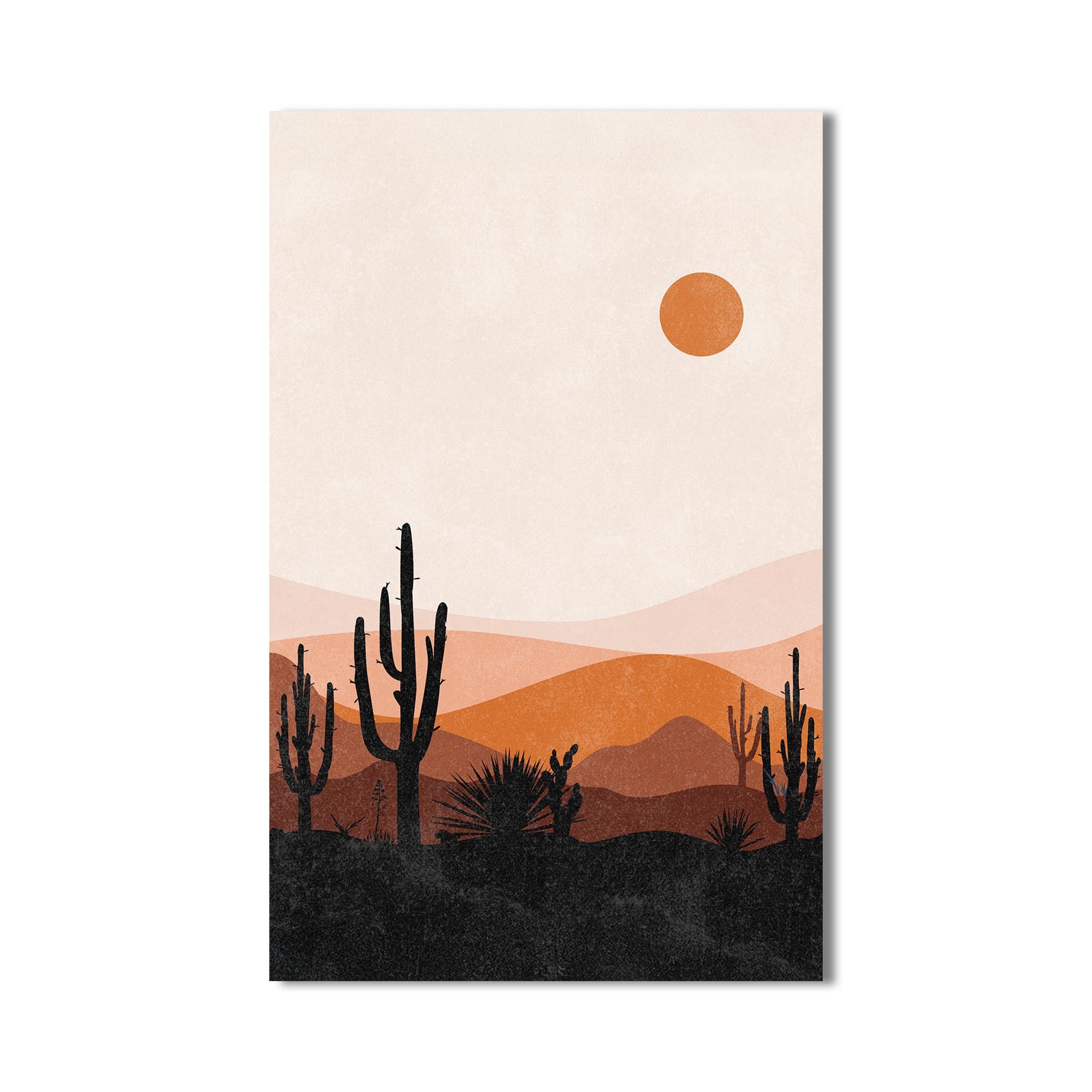 Cactus Horizon– Bohemian Tempered Glass Wall Art