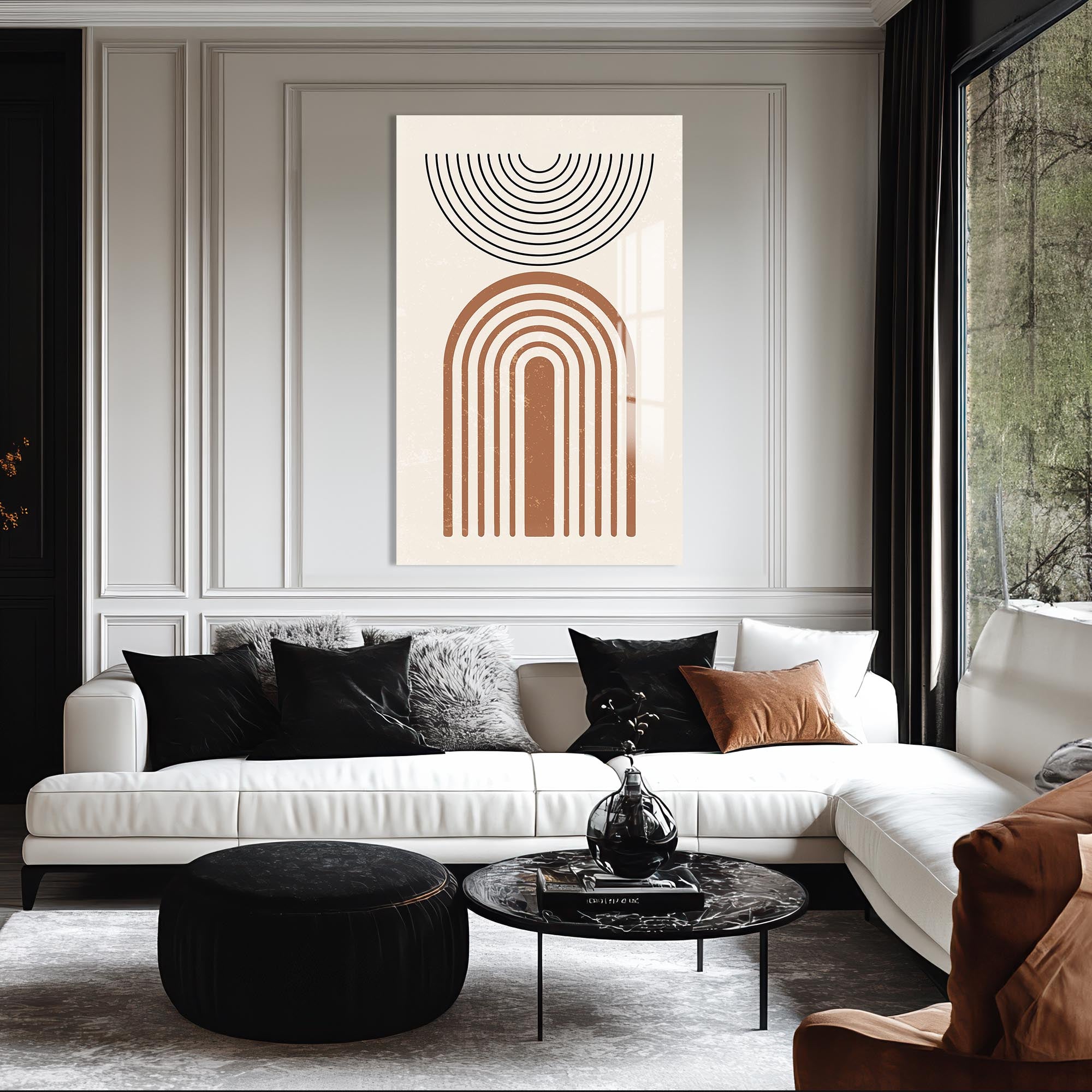 Artronauts Glass Print Arc & Horizon Minimal– Bohemian Tempered Glass Wall Art