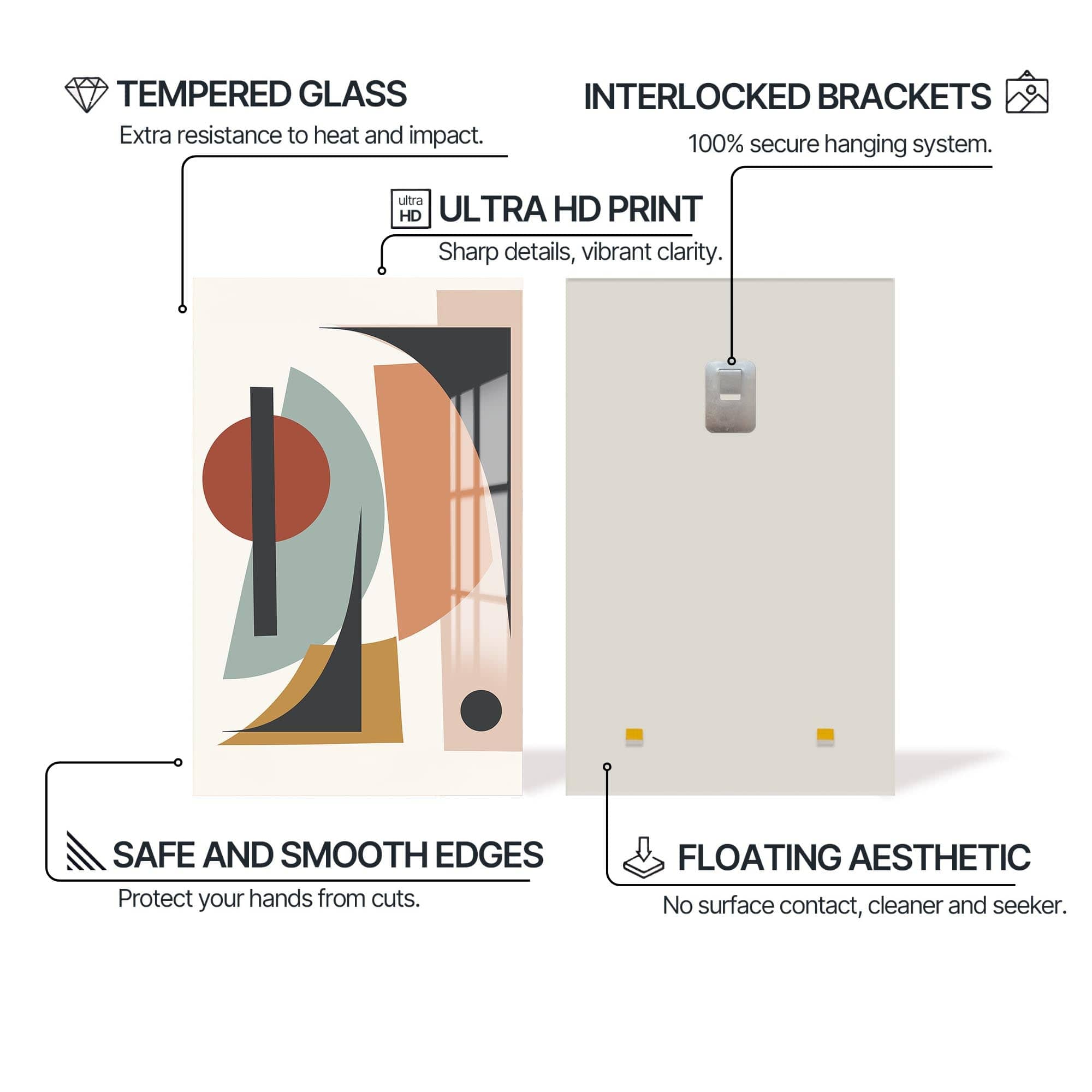 Artronauts Glass Print Retro Angle Composition – Bohemian Tempered Glass Wall Art