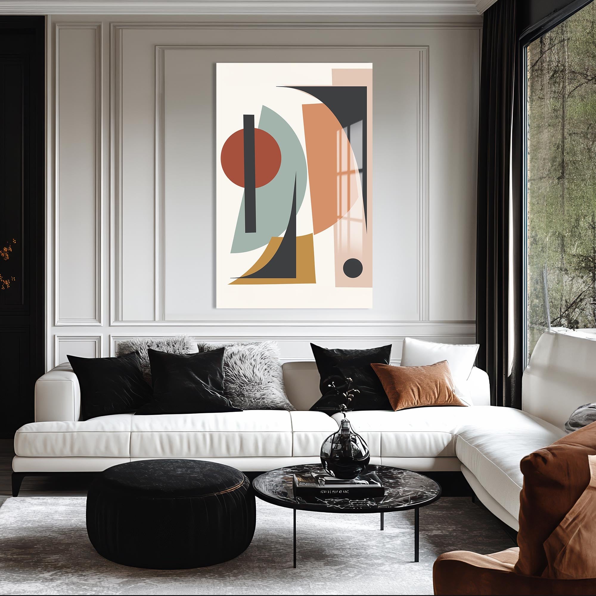 Retro Angle Composition – Bohemian Tempered Glass Wall Art