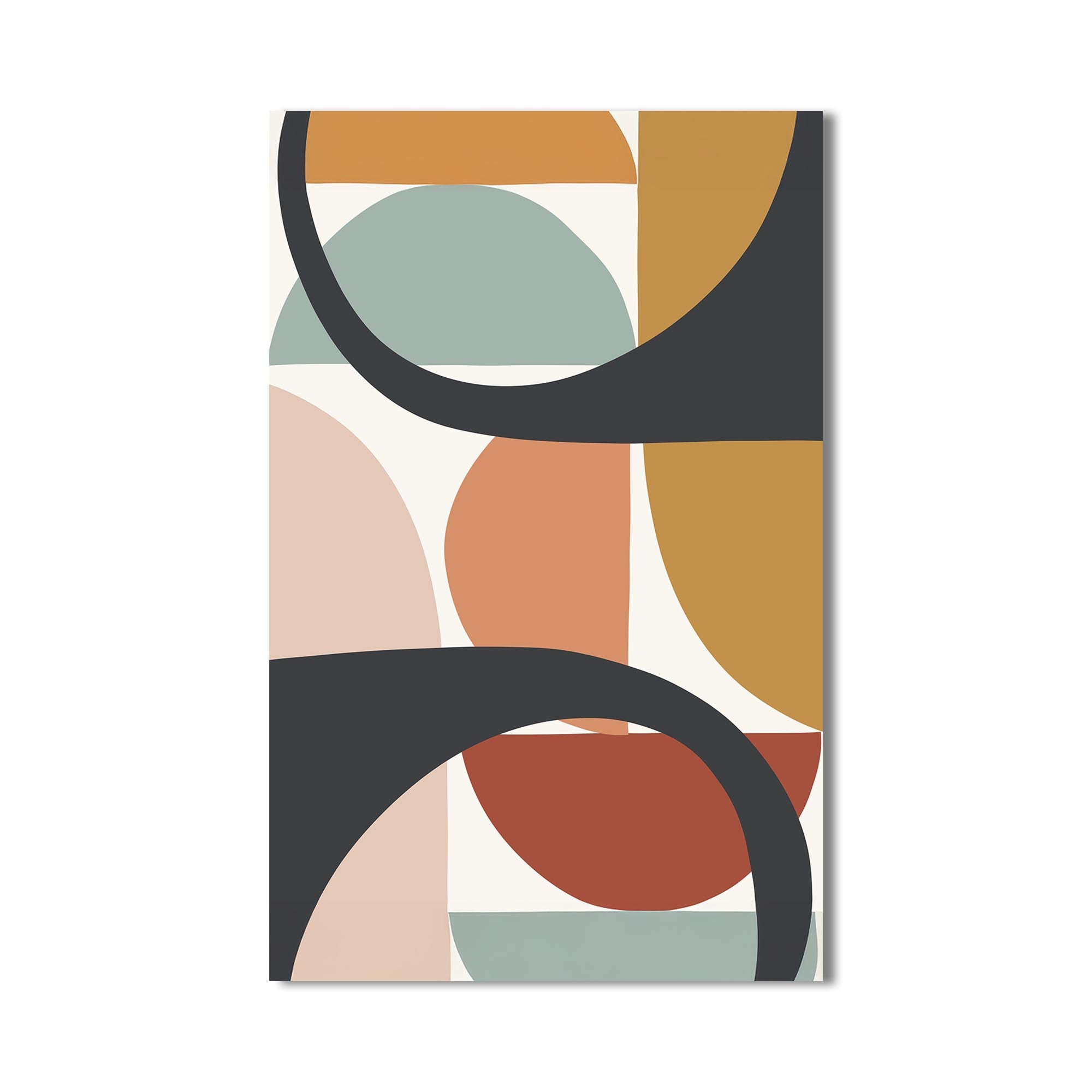 Artronauts Glass Print Mid-Century Pattern Grid – Bohemian Tempered Glass Wall Art