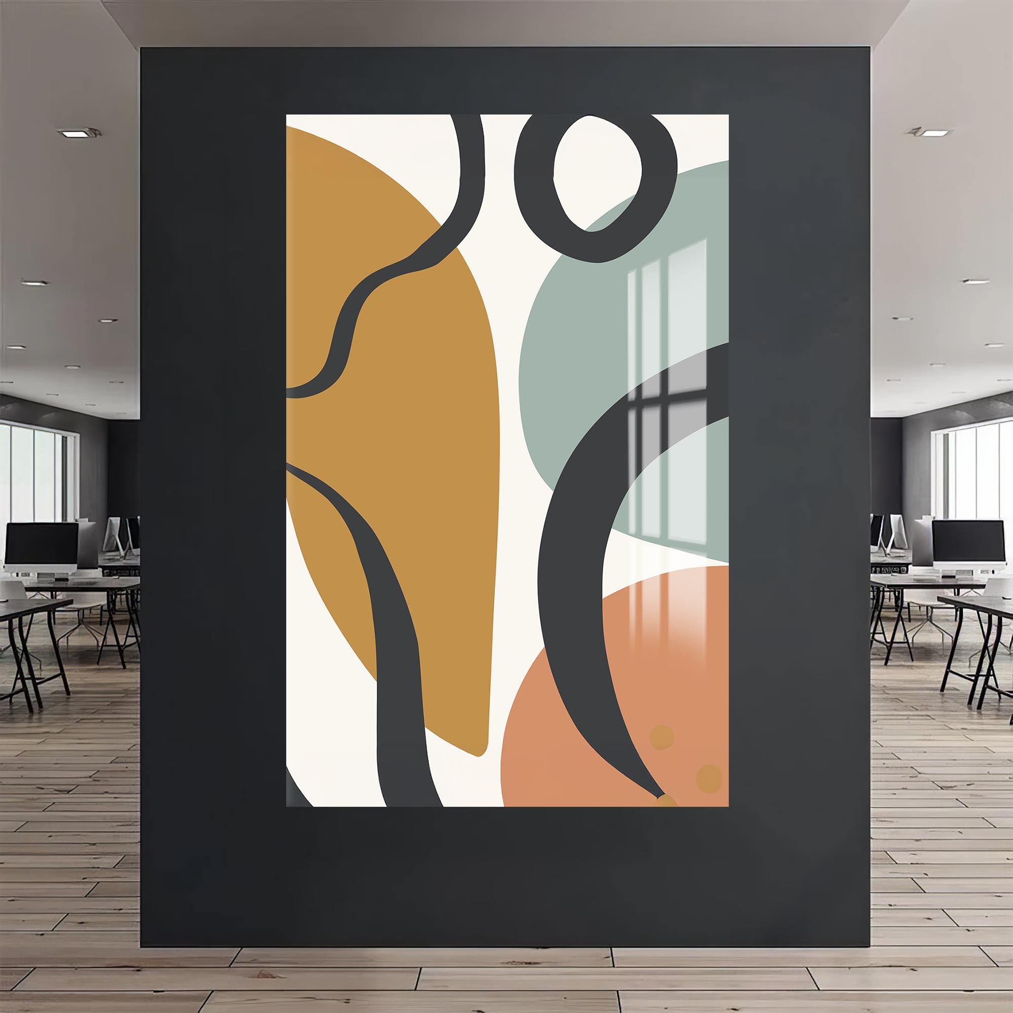 Organic Curves Harmony – Bohemian Tempered Glass Wall Art