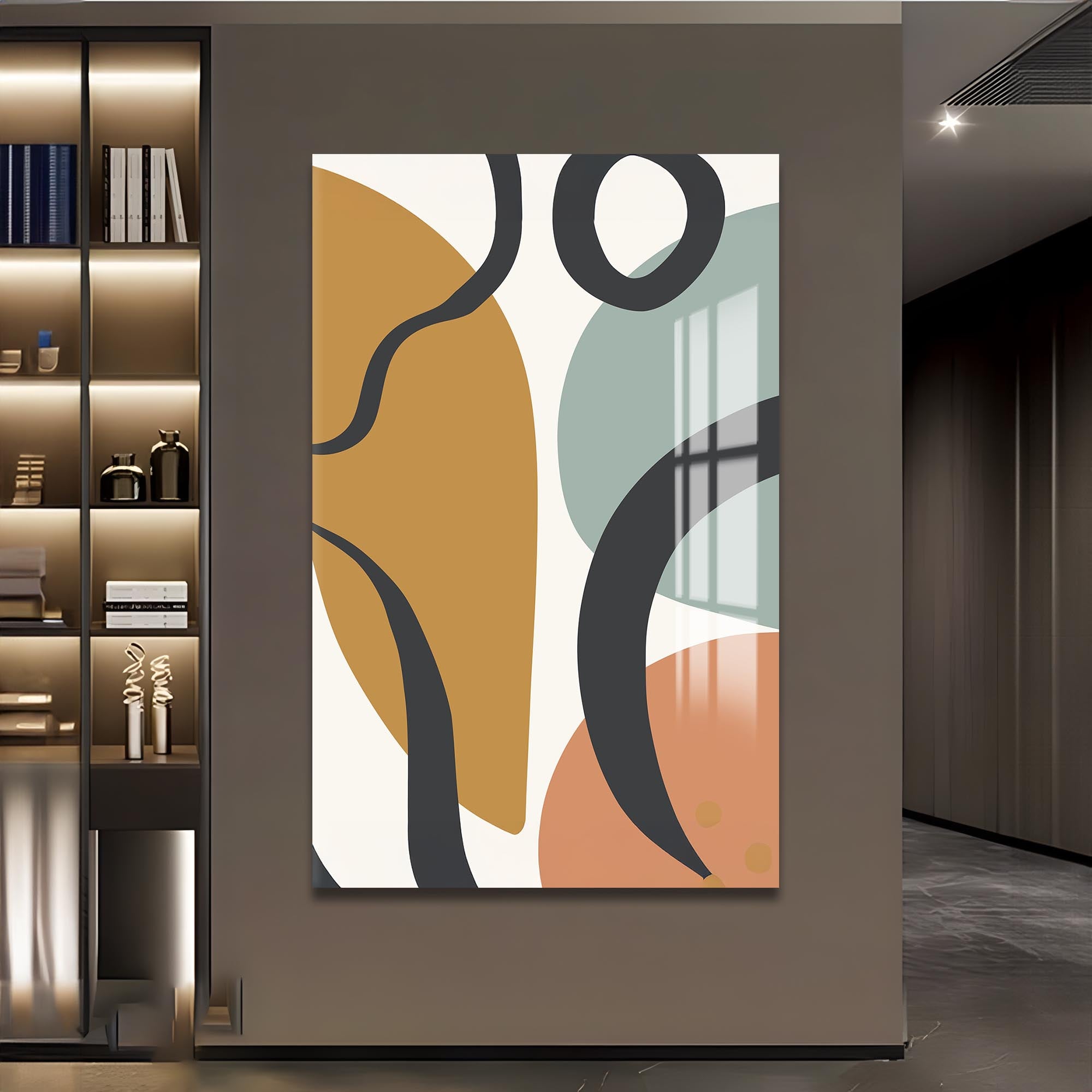 Organic Curves Harmony – Bohemian Tempered Glass Wall Art