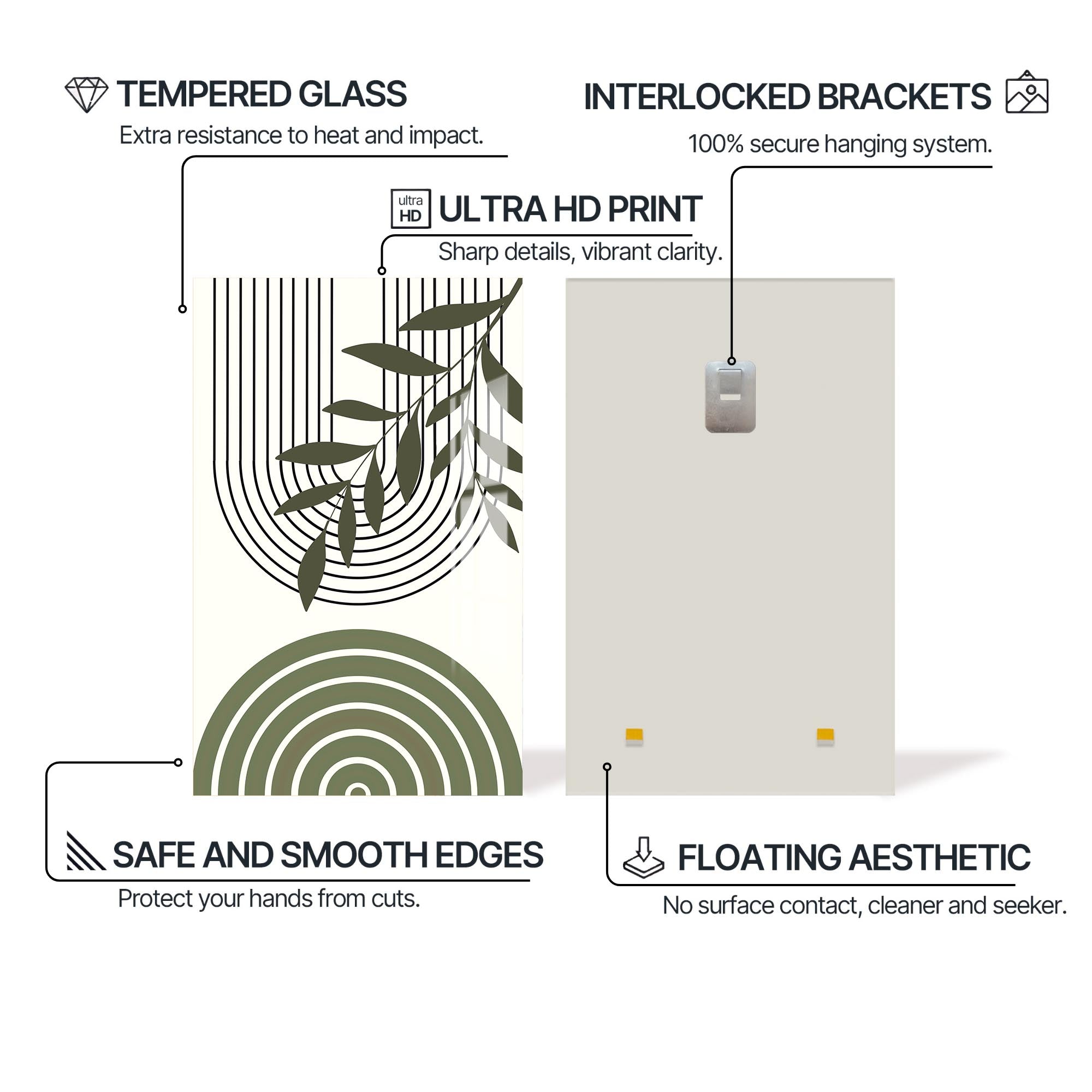 Botanical Arches Duo – Bohemian Tempered Glass Wall Art