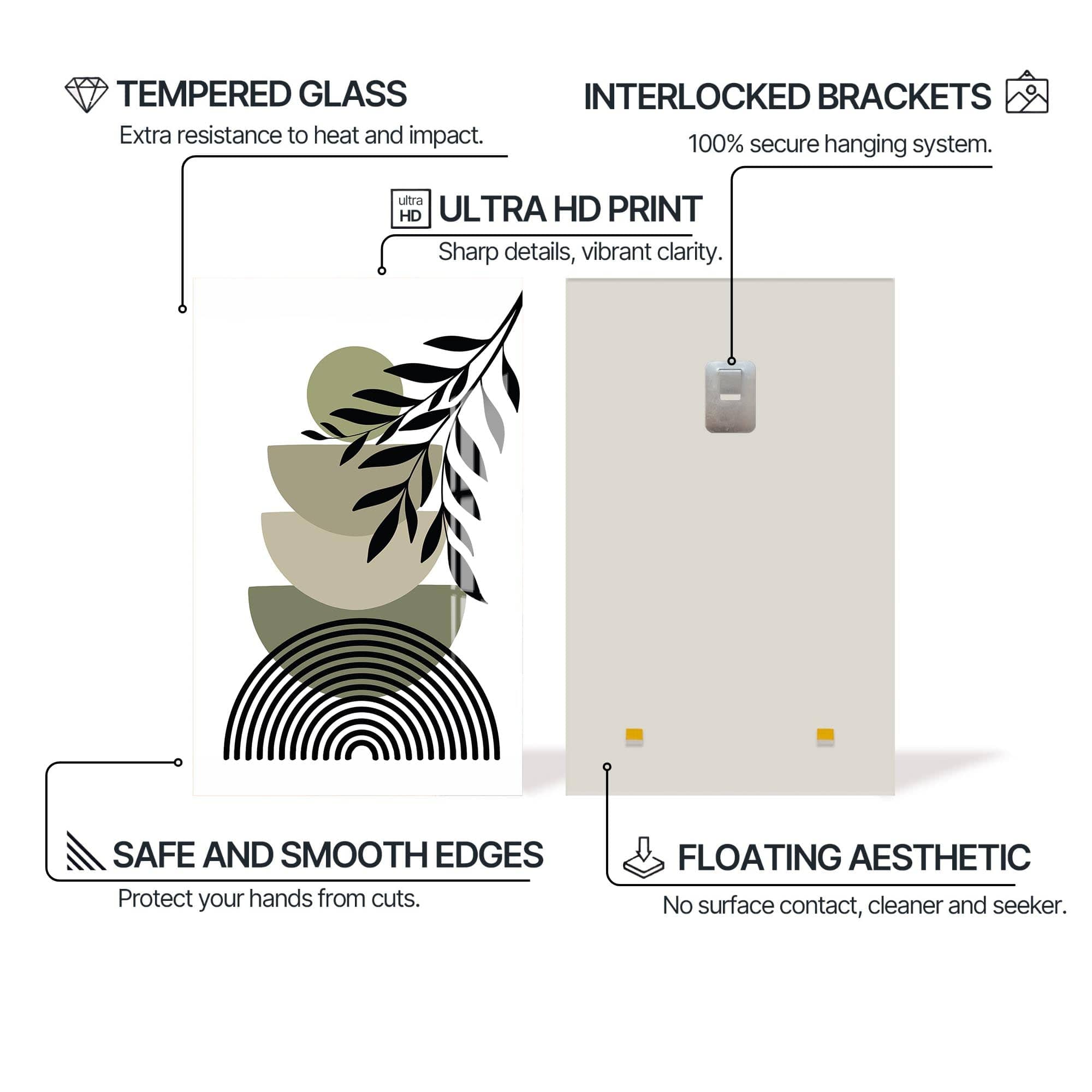 Artronauts Glass Print Botanical Balance– Bohemian Tempered Glass Wall Art