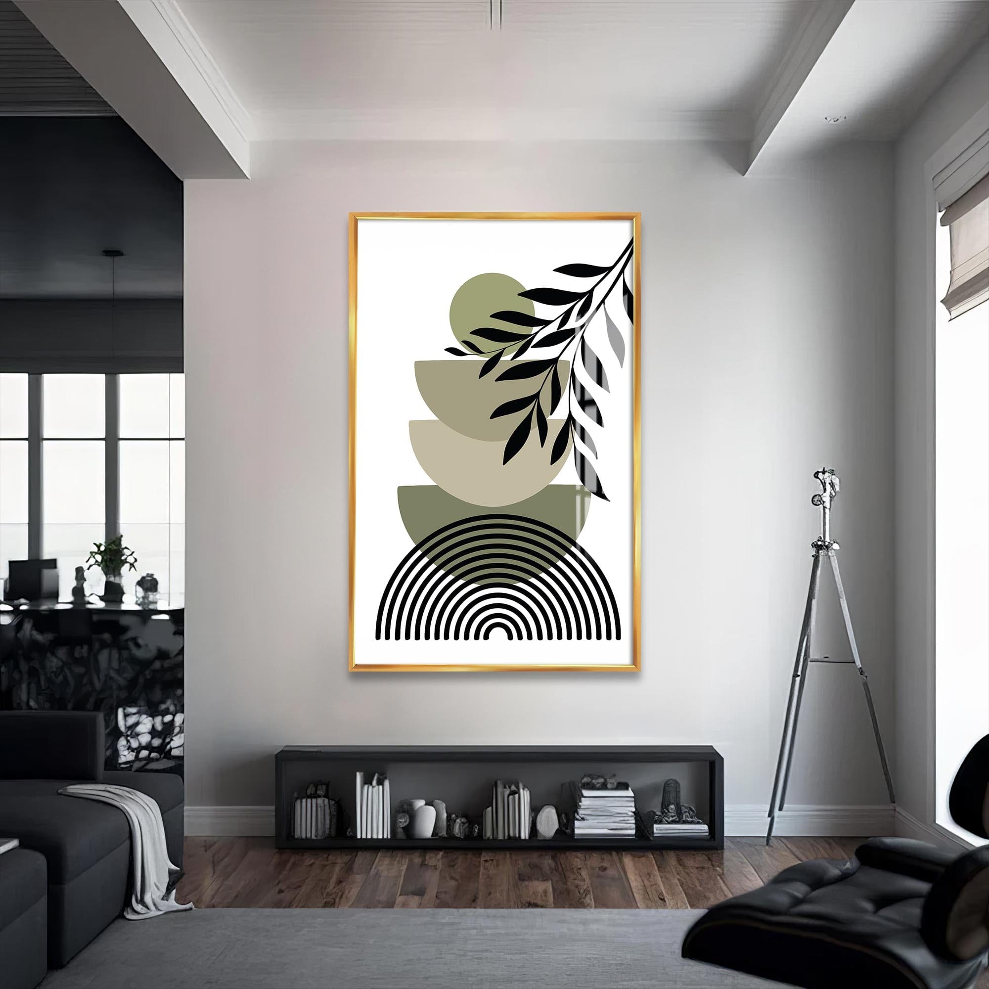Artronauts Glass Print S | 72x46 cm | 28.3"x18.1" / Gold Botanical Balance– Bohemian Tempered Glass Wall Art