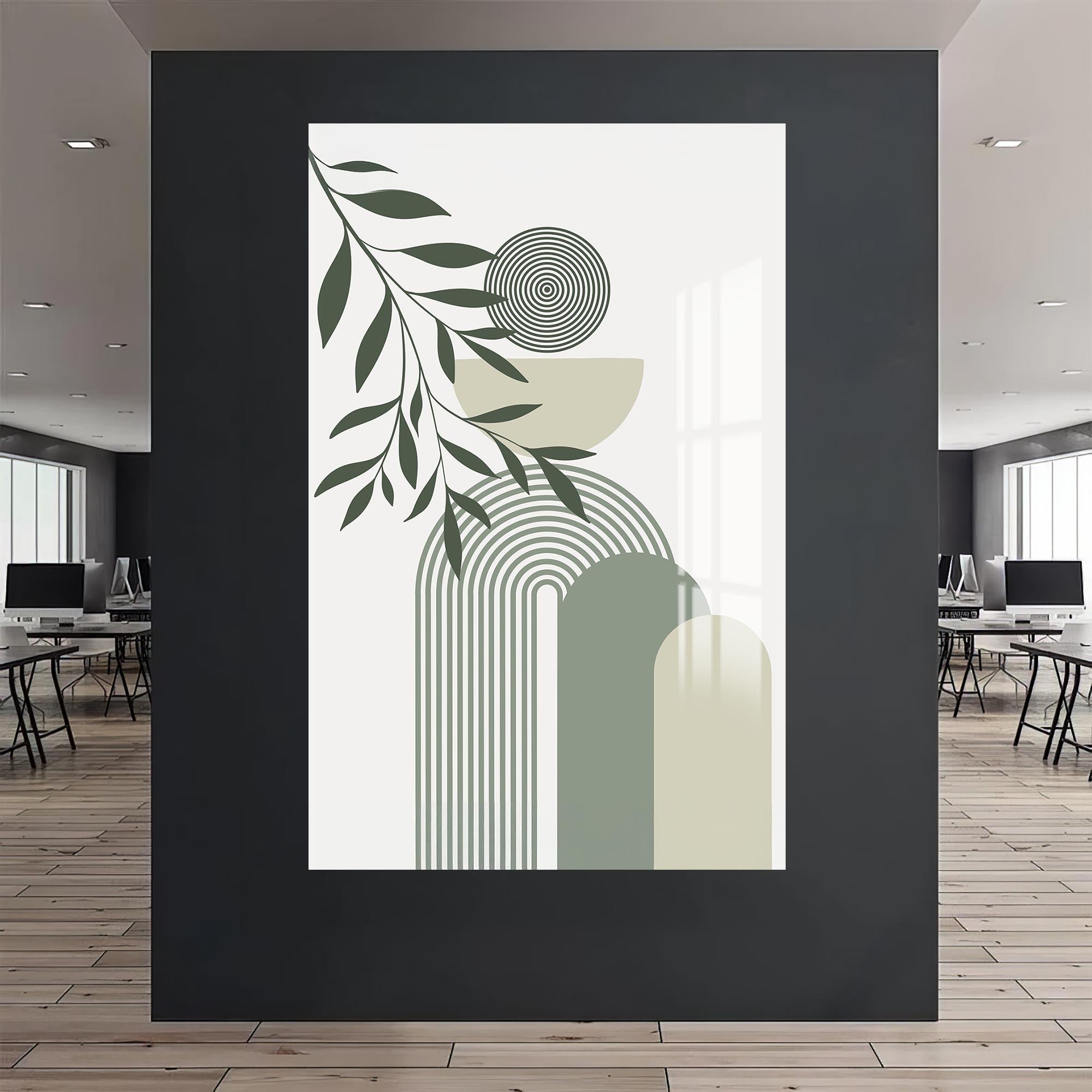 Arc Rhythm Botanical– Bohemian Tempered Glass Wall Art