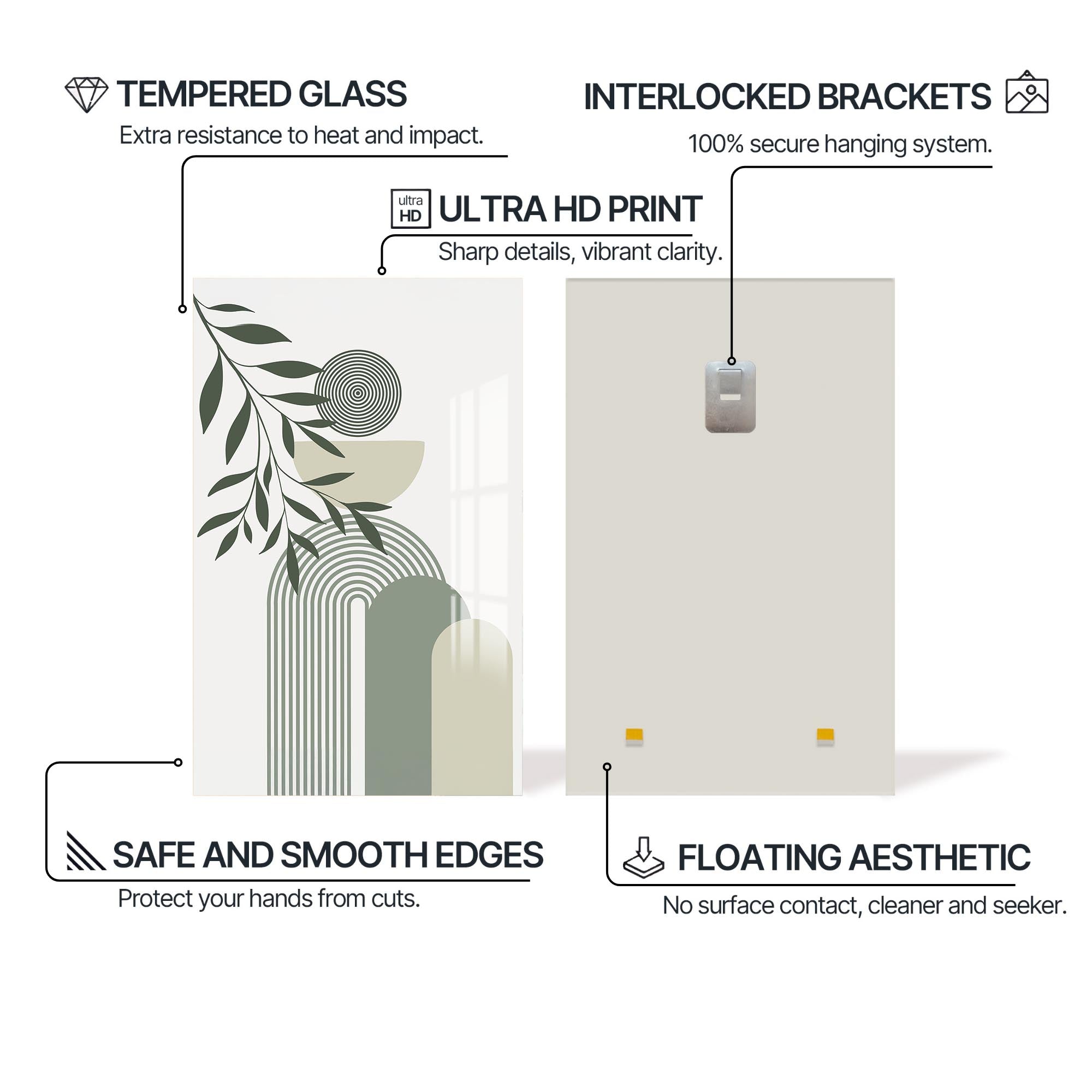 Arc Rhythm Botanical– Bohemian Tempered Glass Wall Art