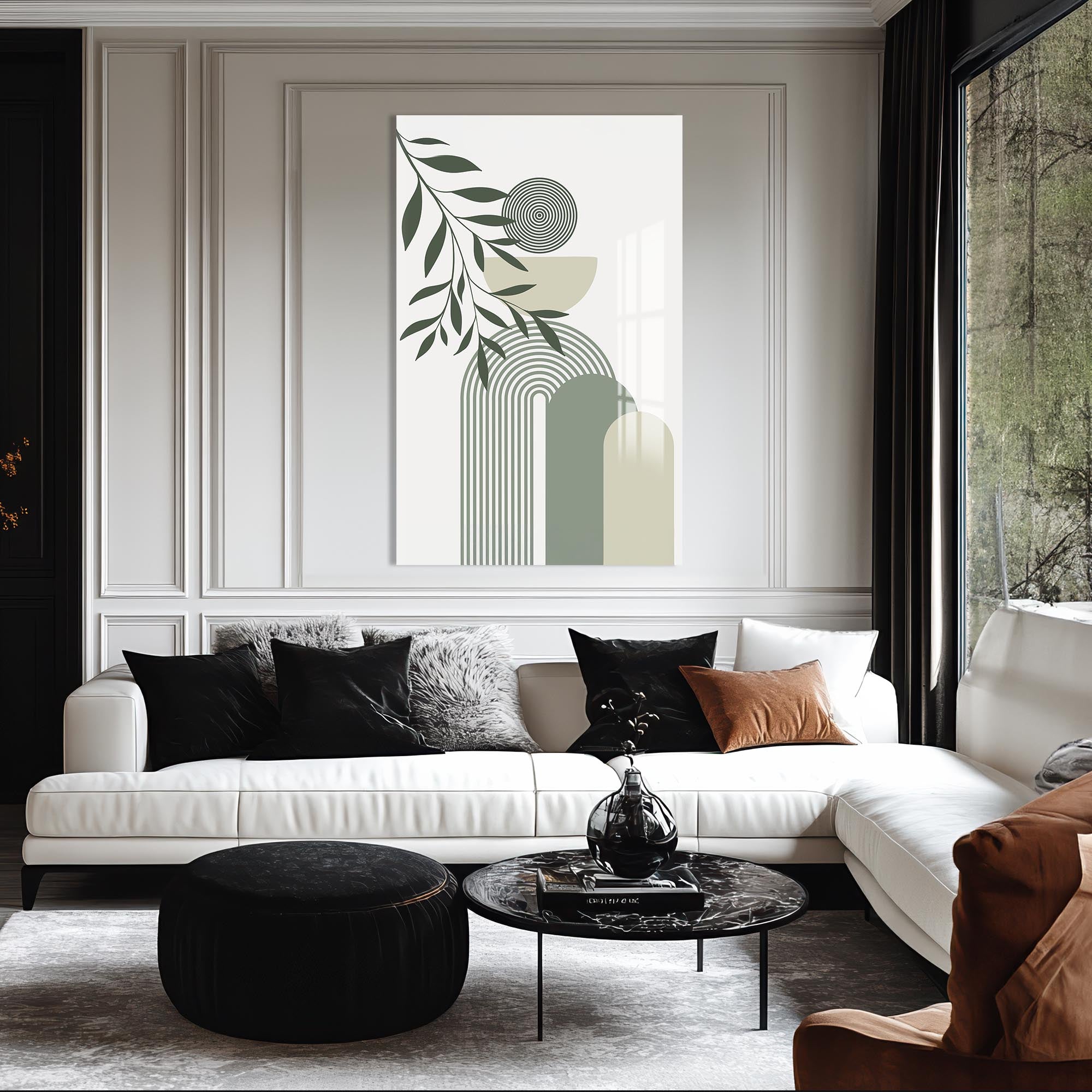 Arc Rhythm Botanical– Bohemian Tempered Glass Wall Art