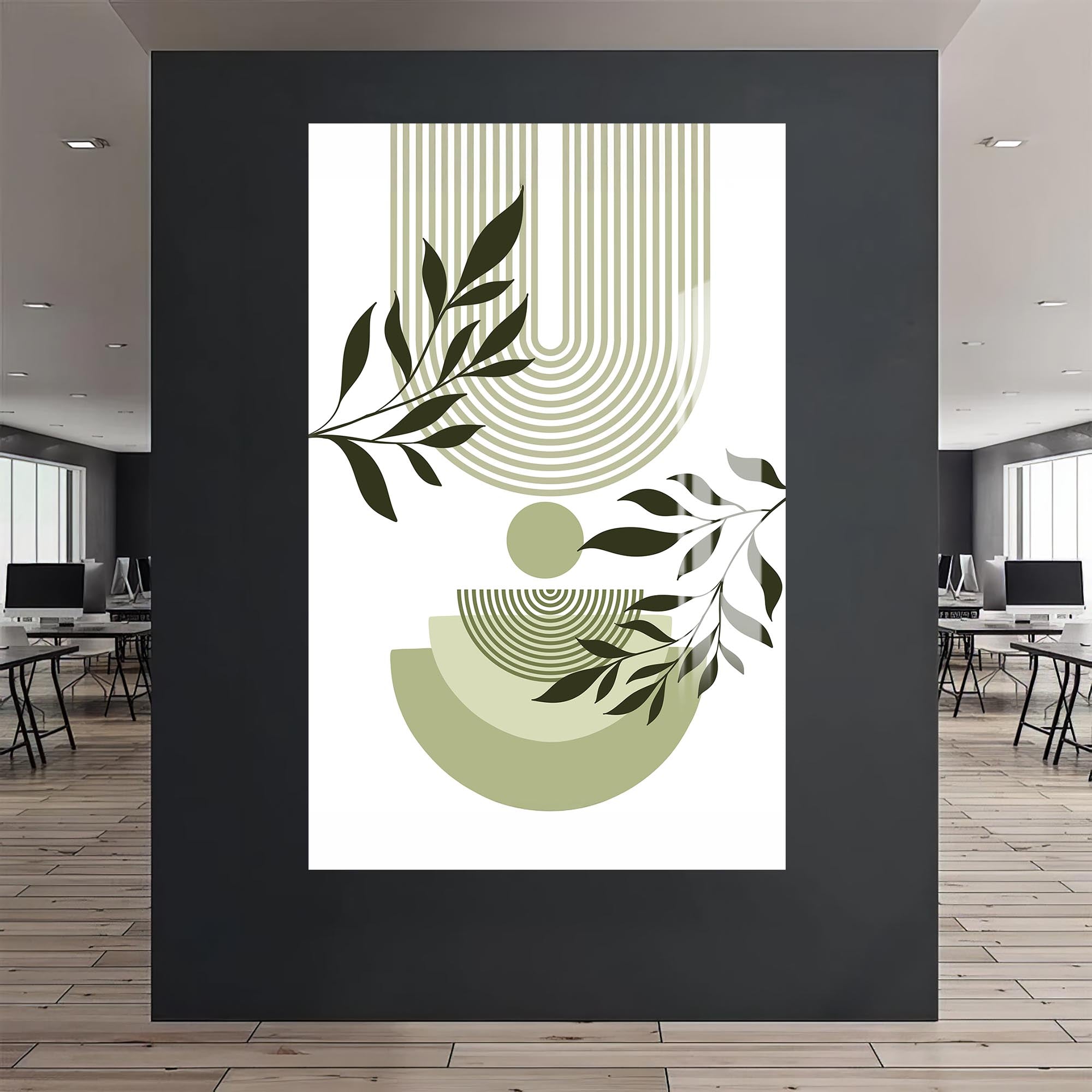 Verdant Flow– Bohemian Tempered Glass Wall Art