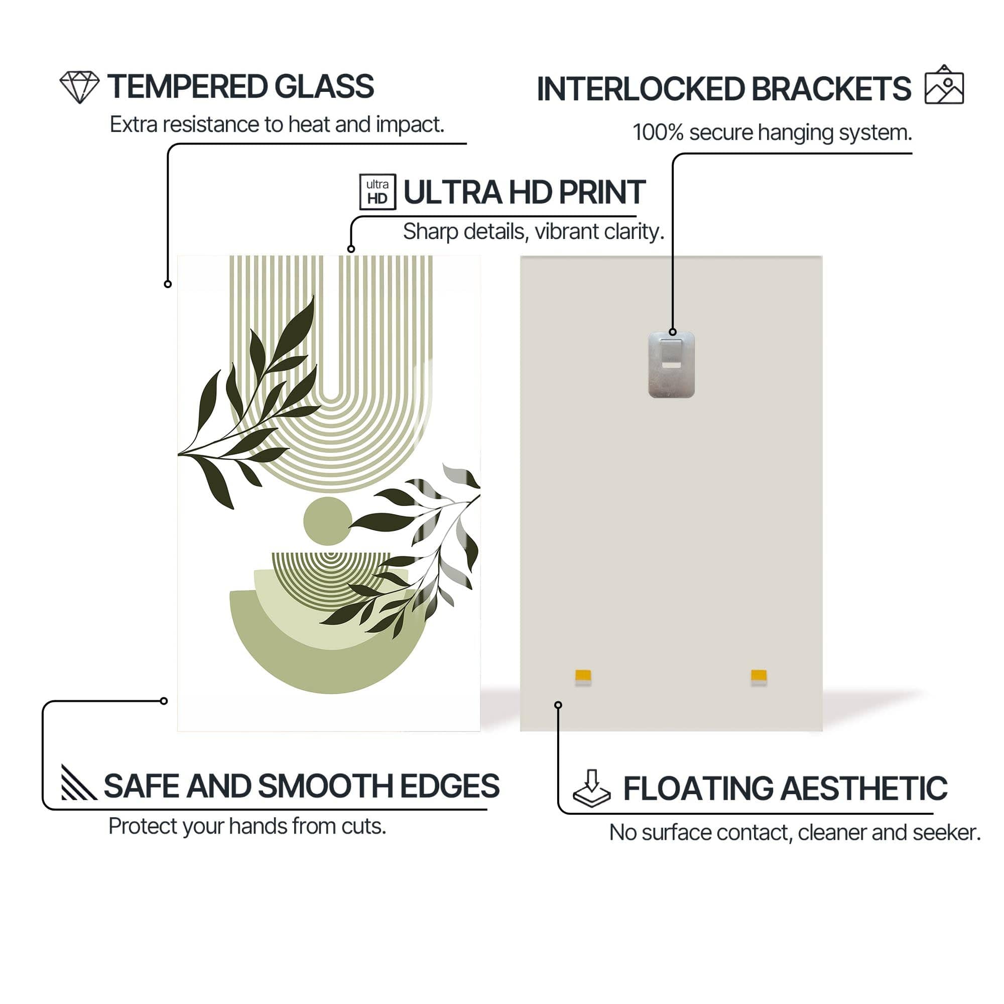 Artronauts Glass Print Verdant Flow– Bohemian Tempered Glass Wall Art