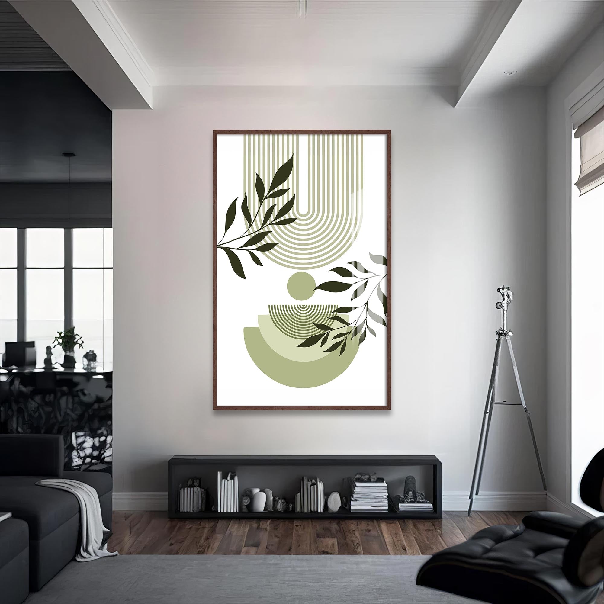 Verdant Flow– Bohemian Tempered Glass Wall Art