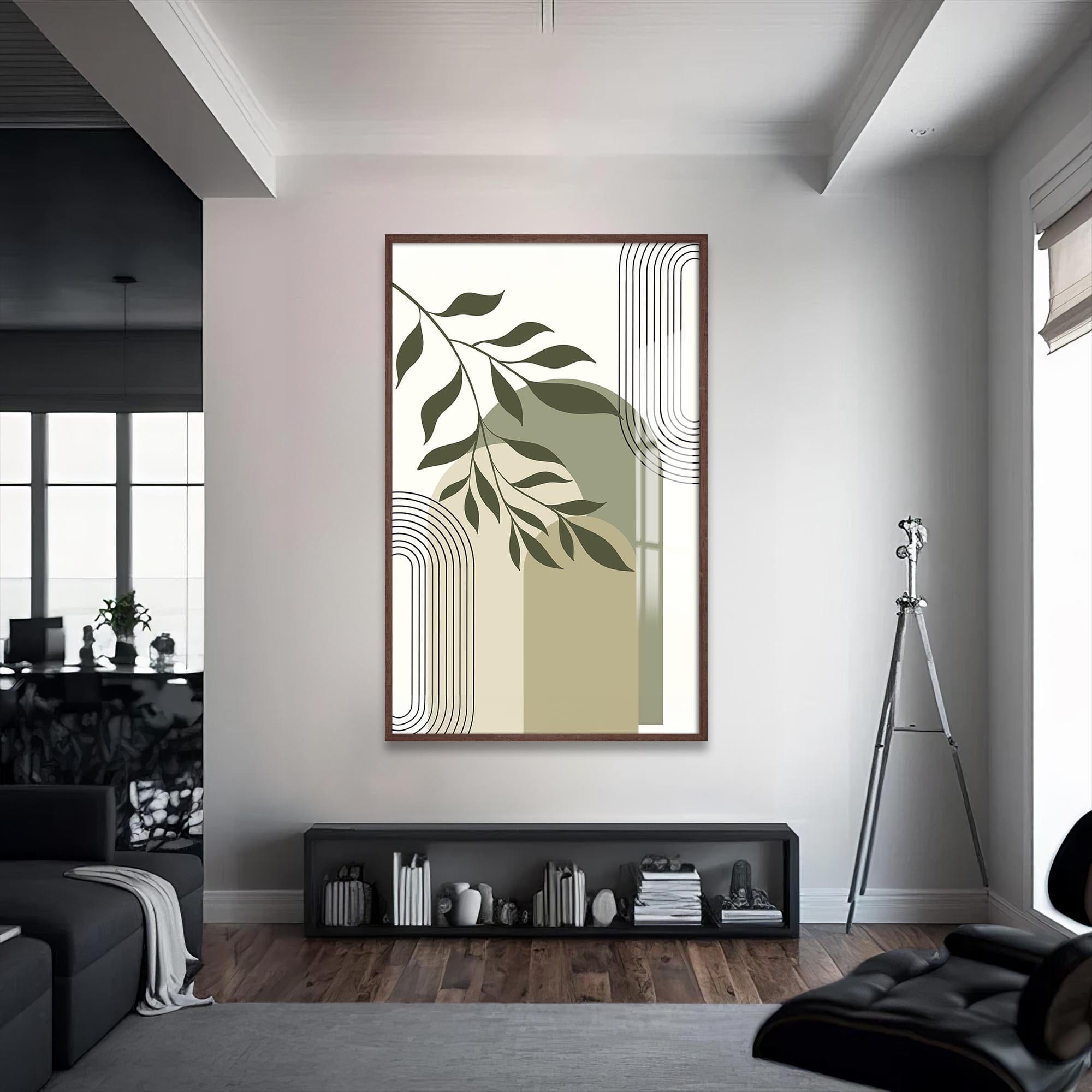 Artronauts Glass Print S | 72x46 cm | 28.3"x18.1" / Walnut Garden Arc Composition– Bohemian Tempered Glass Wall Art