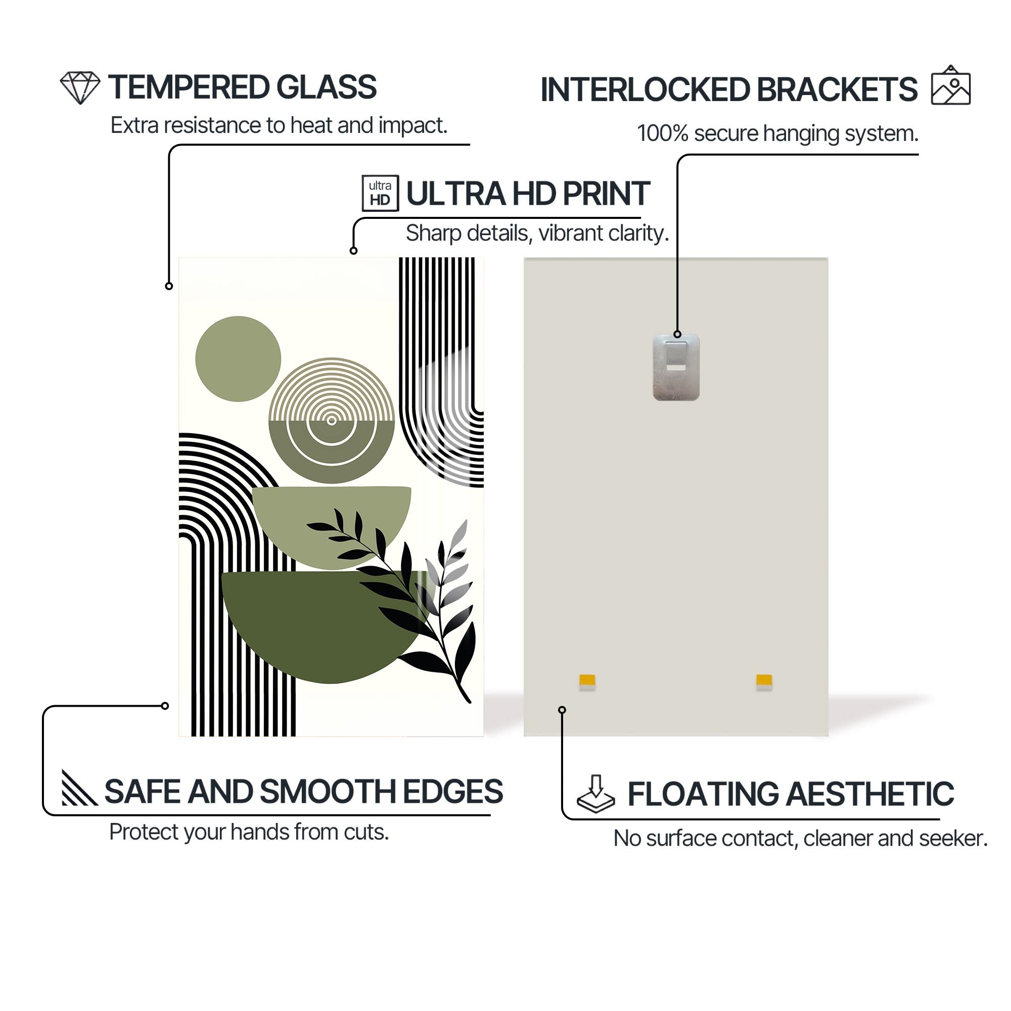 Tropical Colour Drift– Bohemian Tempered Glass Wall Art