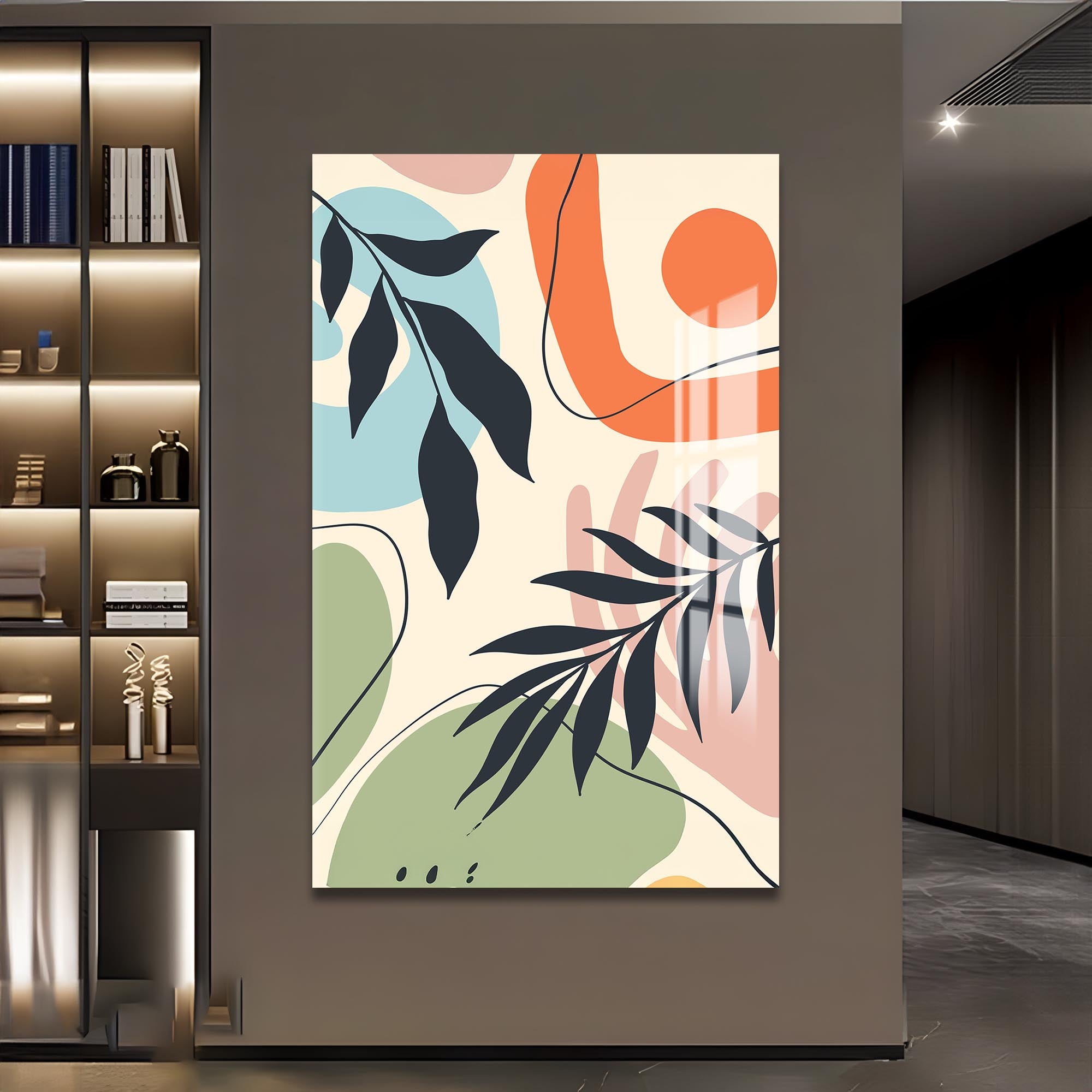 Sunset Bloom Abstract– Bohemian Tempered Glass Wall Art