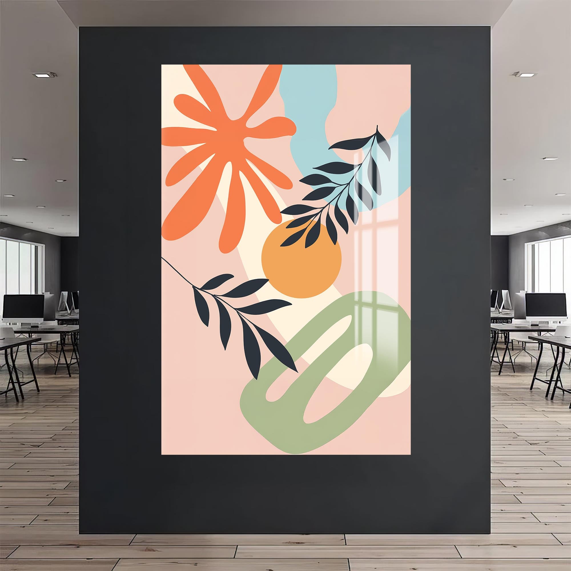 Warm Arc Garden– Bohemian Tempered Glass Wall Art