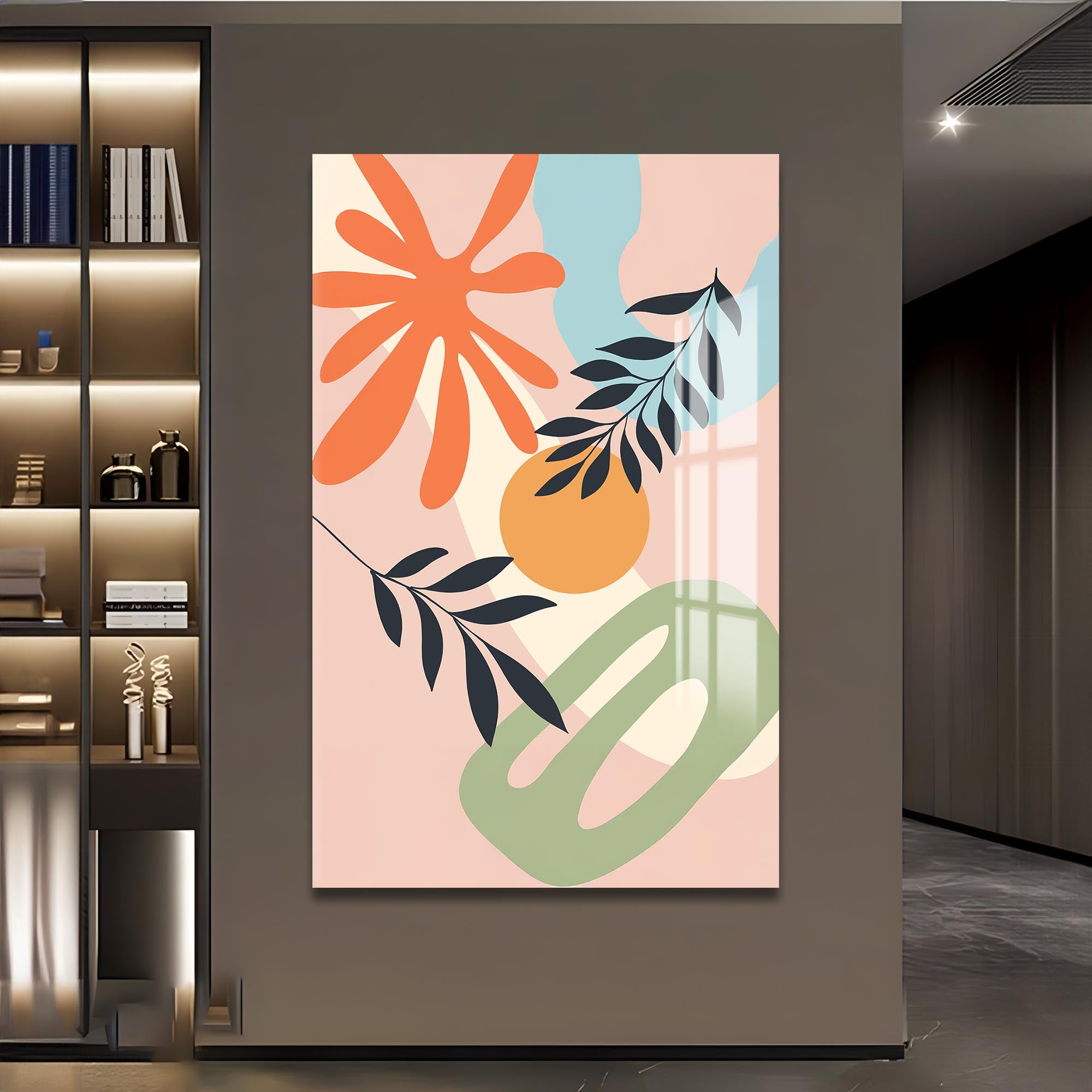 Warm Arc Garden– Bohemian Tempered Glass Wall Art