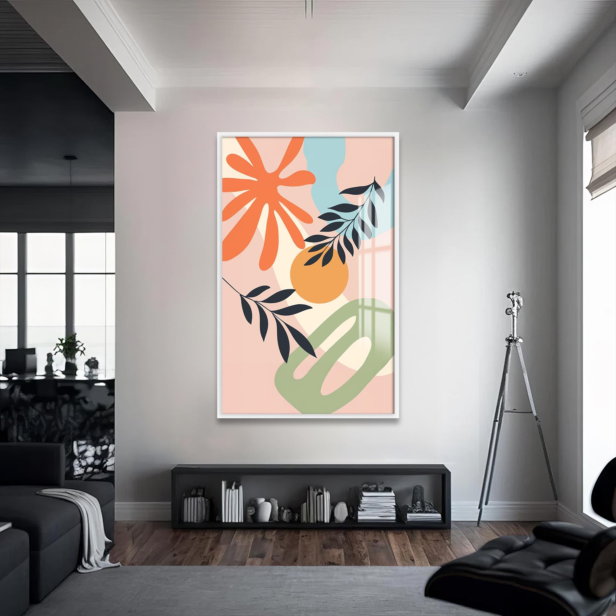 Warm Arc Garden– Bohemian Tempered Glass Wall Art