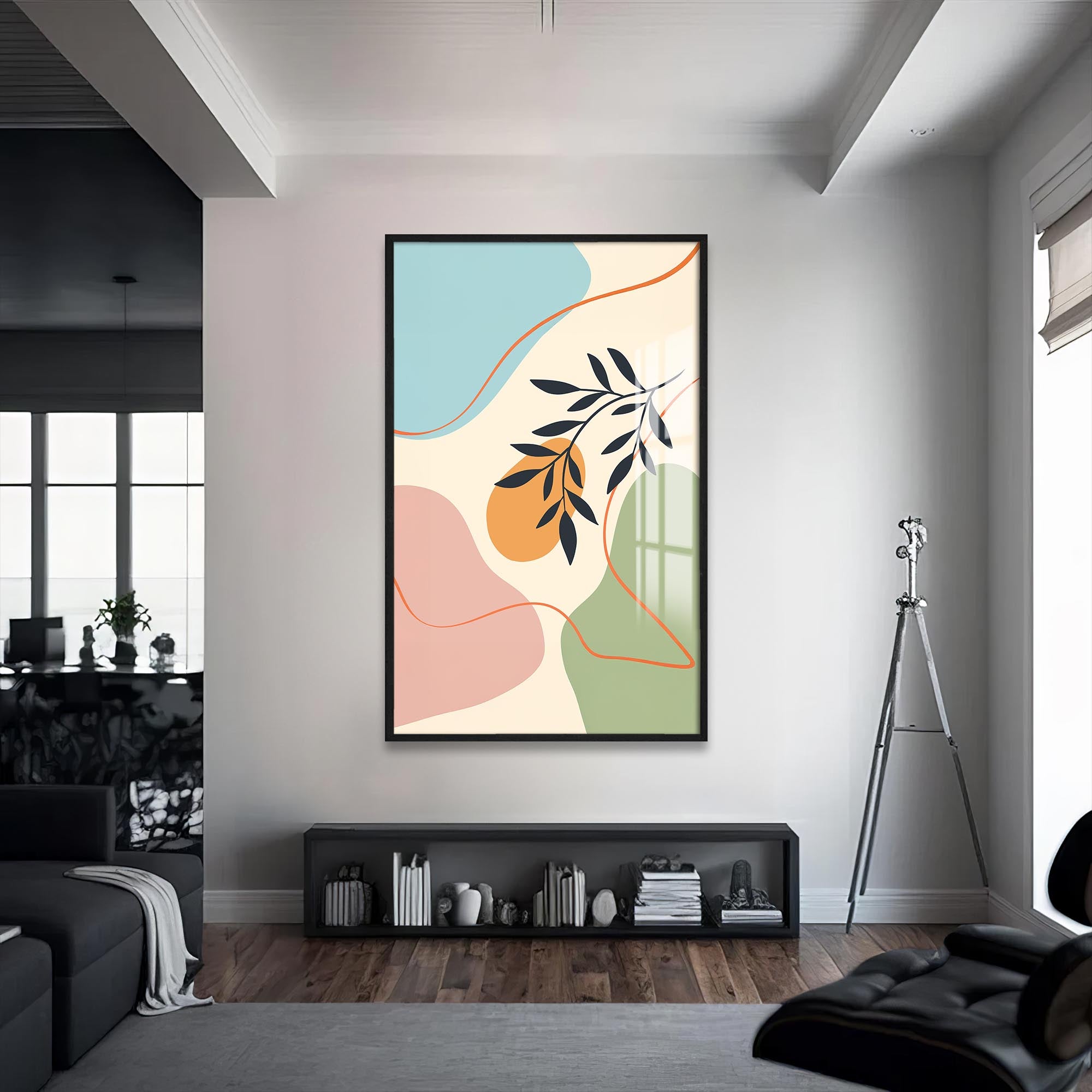 Peach Twin Bloom– Bohemian Tempered Glass Wall Art