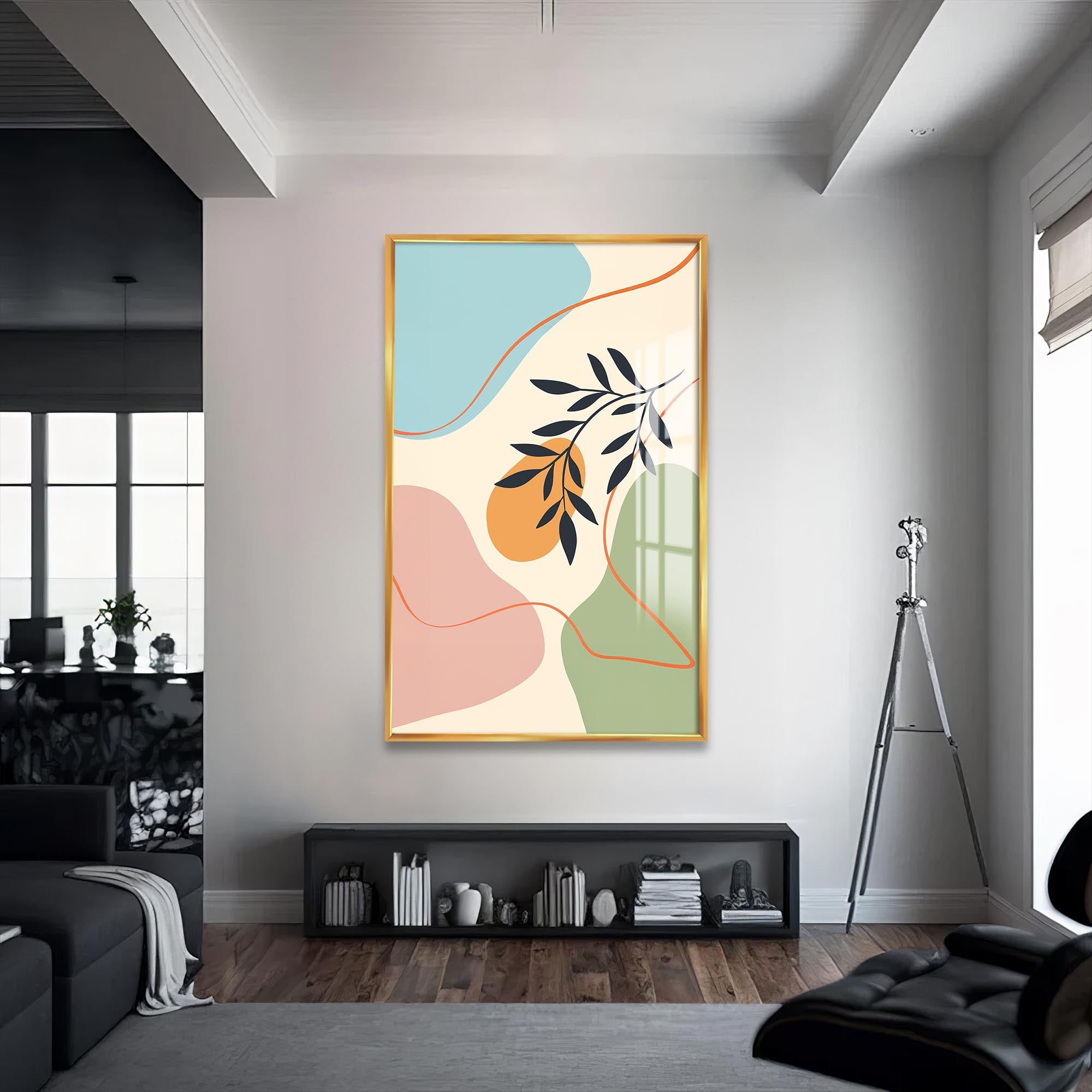 Peach Twin Bloom– Bohemian Tempered Glass Wall Art