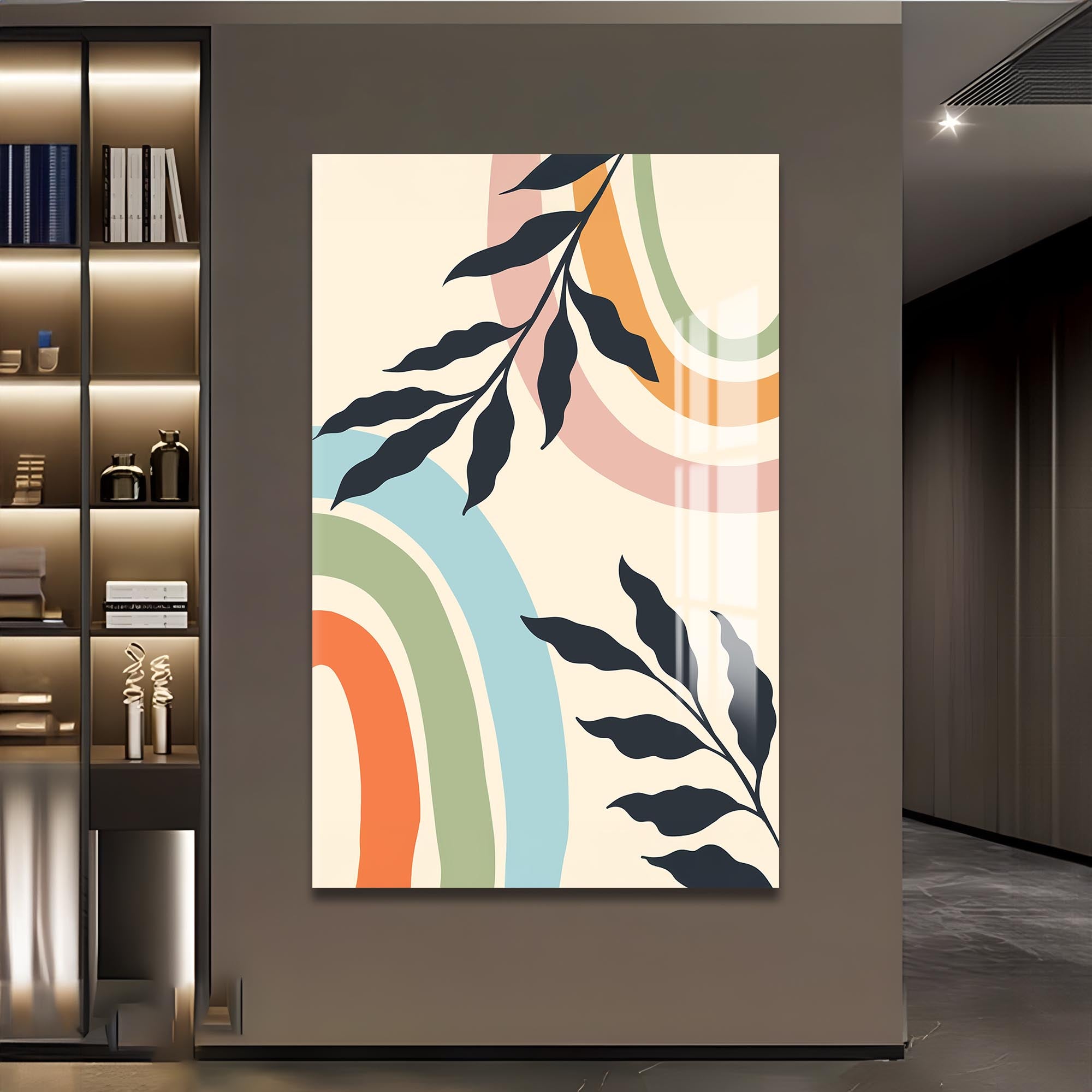 Rainbow Botanica– Bohemian Tempered Glass Wall Art