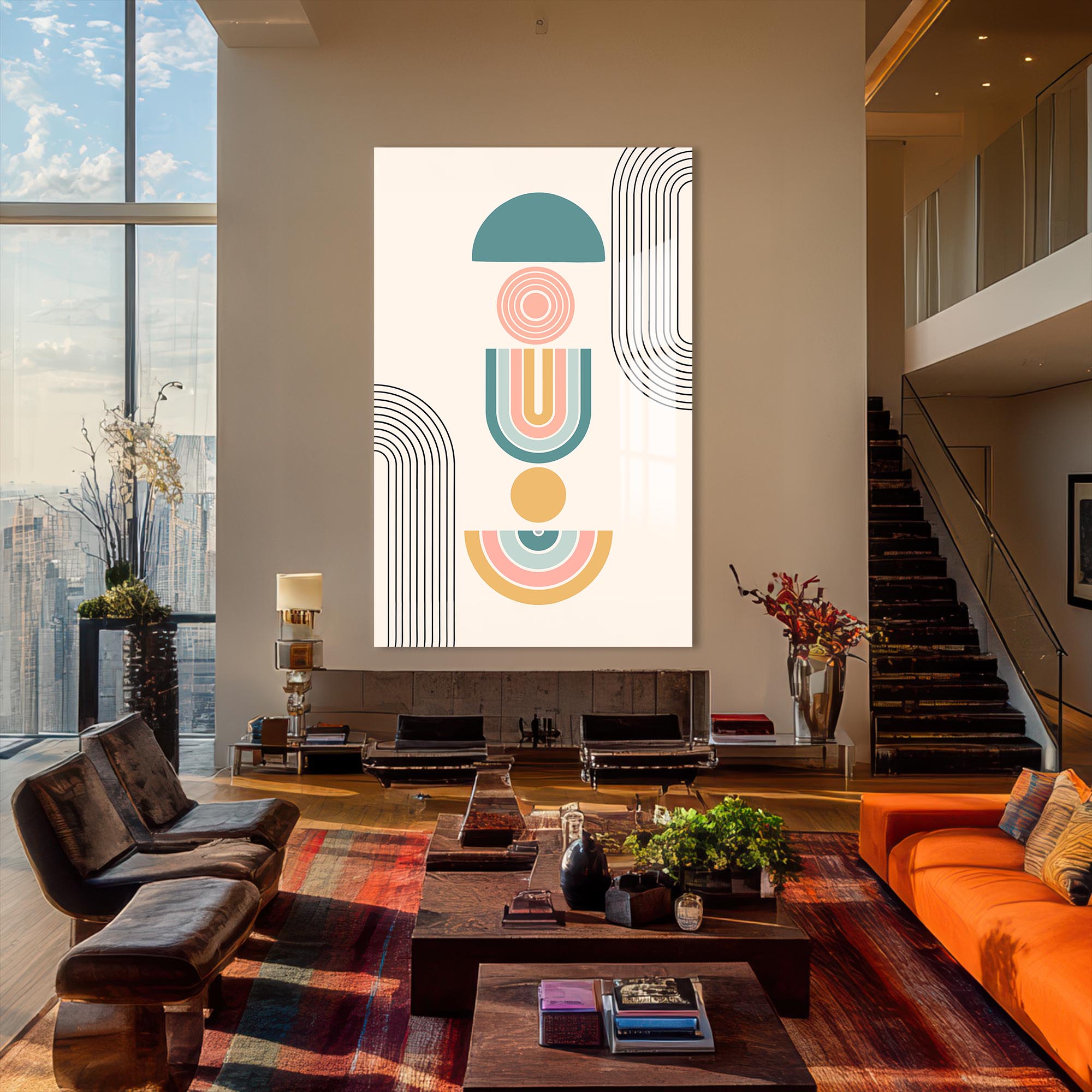 Terracotta Steps– Bohemian Tempered Glass Wall Art