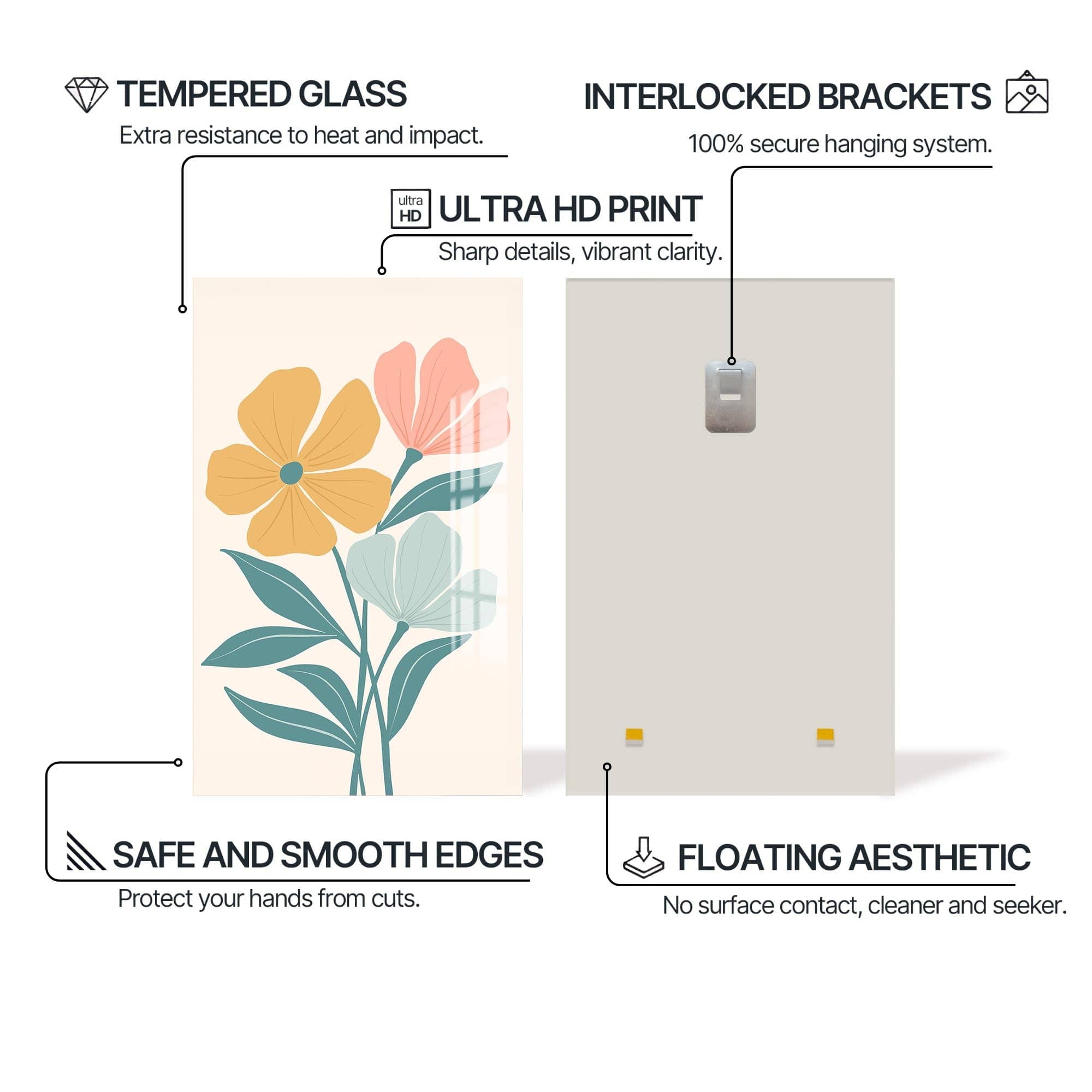 Artronauts Glass Print Soft Garden Harmony– Bohemian Tempered Glass Wall Art