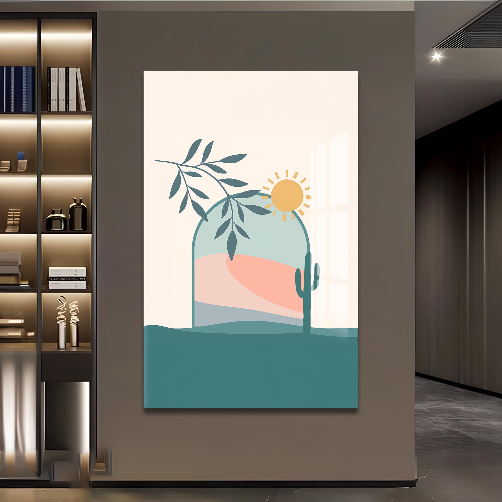 Desert Archscape– Bohemian Tempered Glass Wall Art