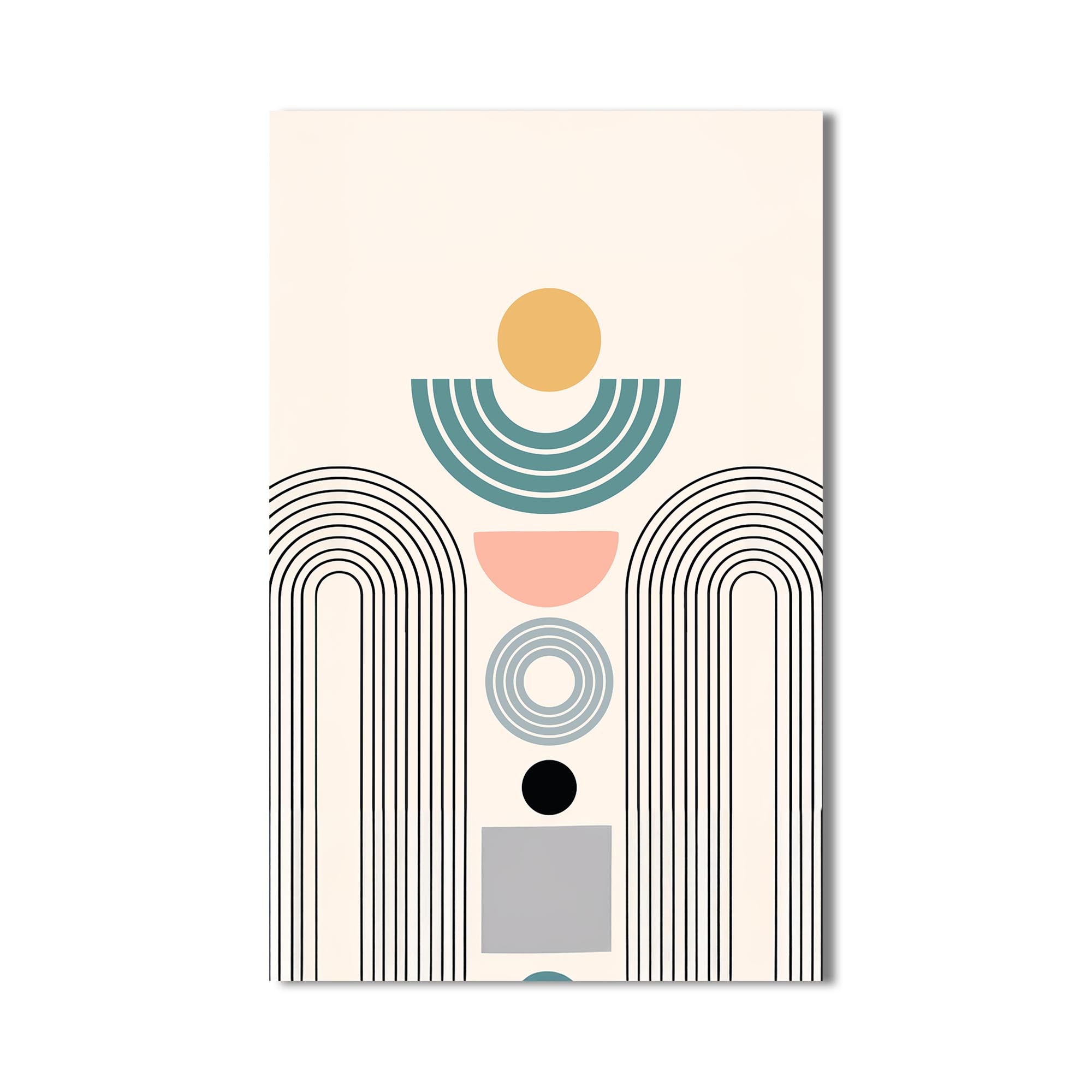 Solar Geometry– Bohemian Tempered Glass Wall Art