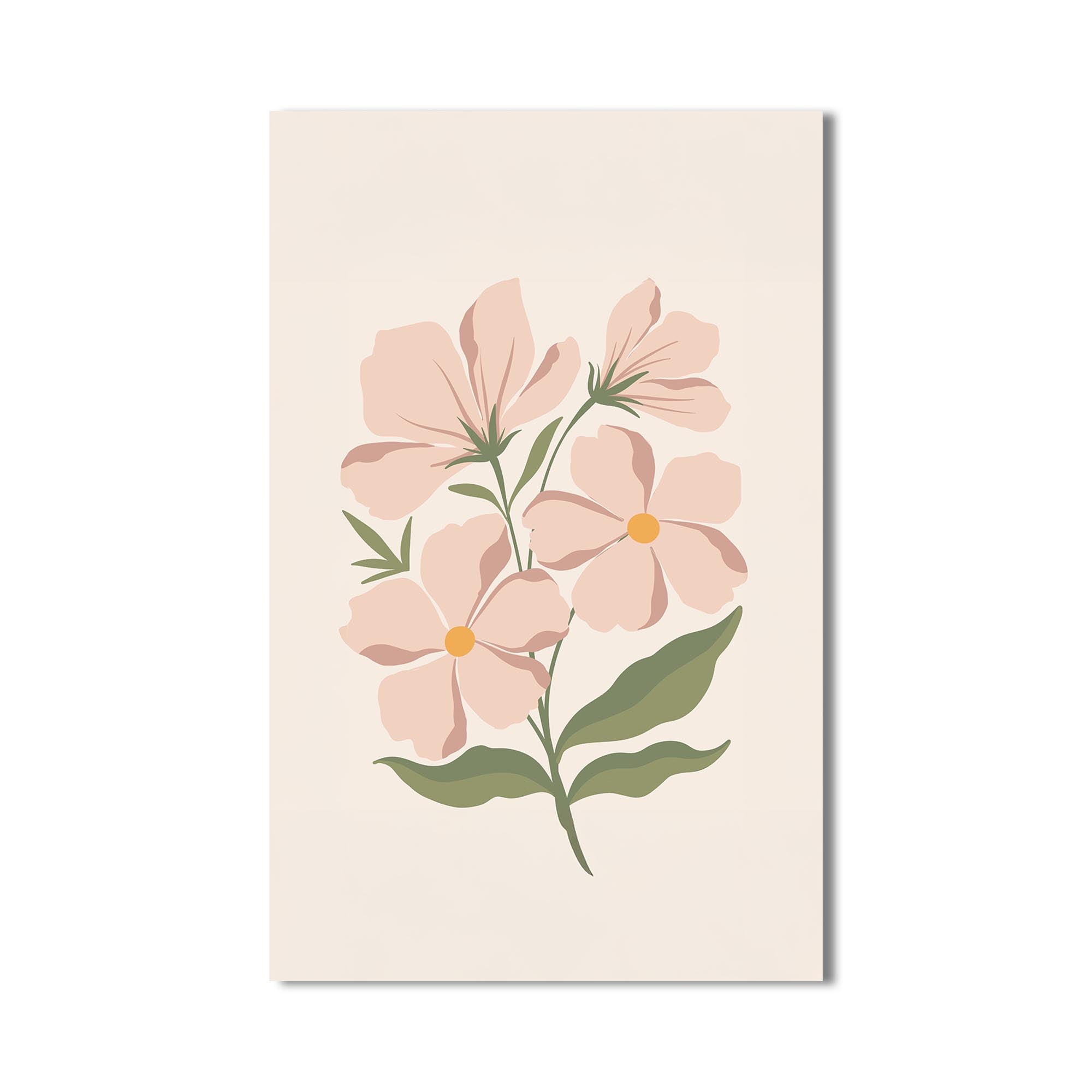 Blush Wildflower– Bohemian Tempered Glass Wall Art