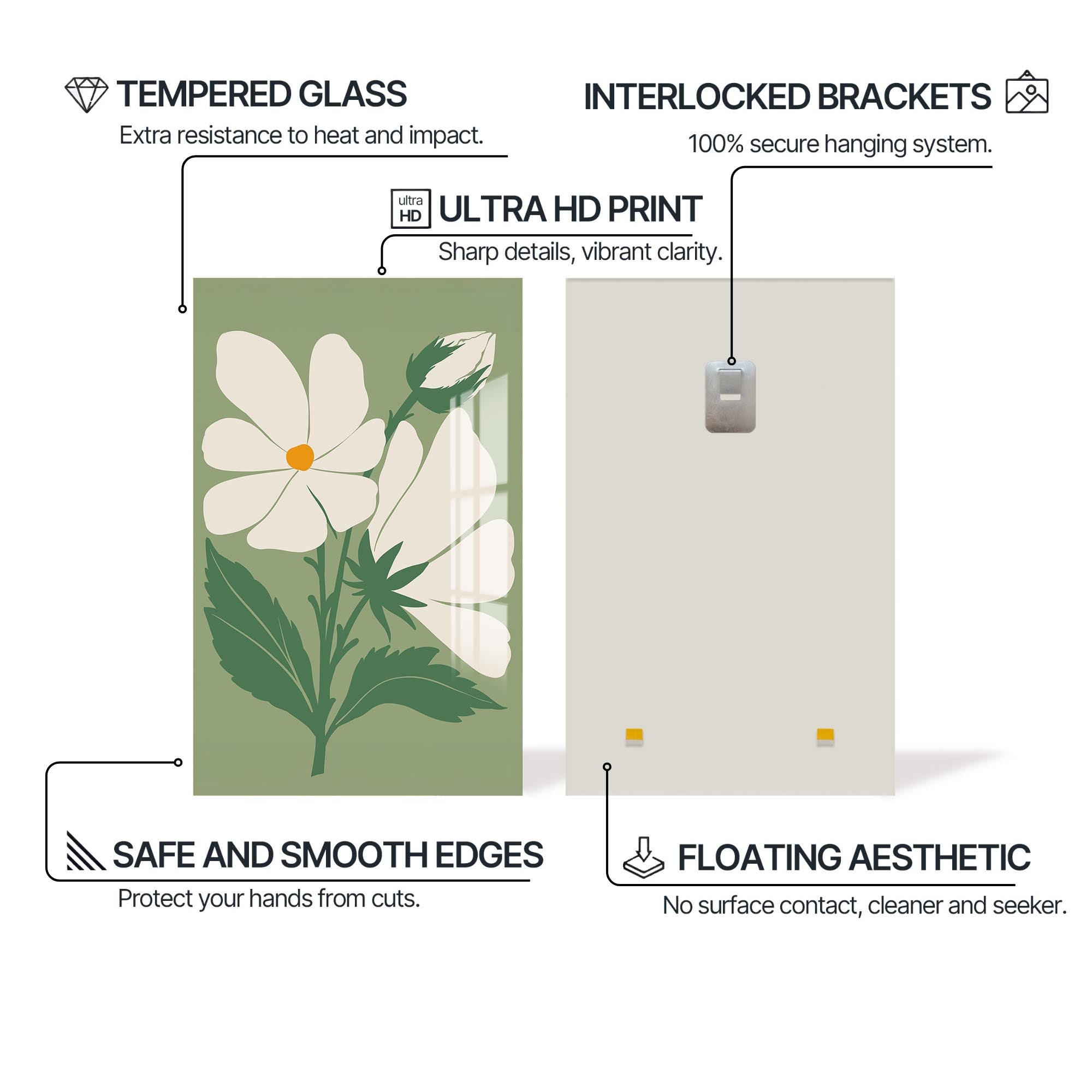 Artronauts Glass Print Sage Botanical Calm– Bohemian Tempered Glass Wall Art