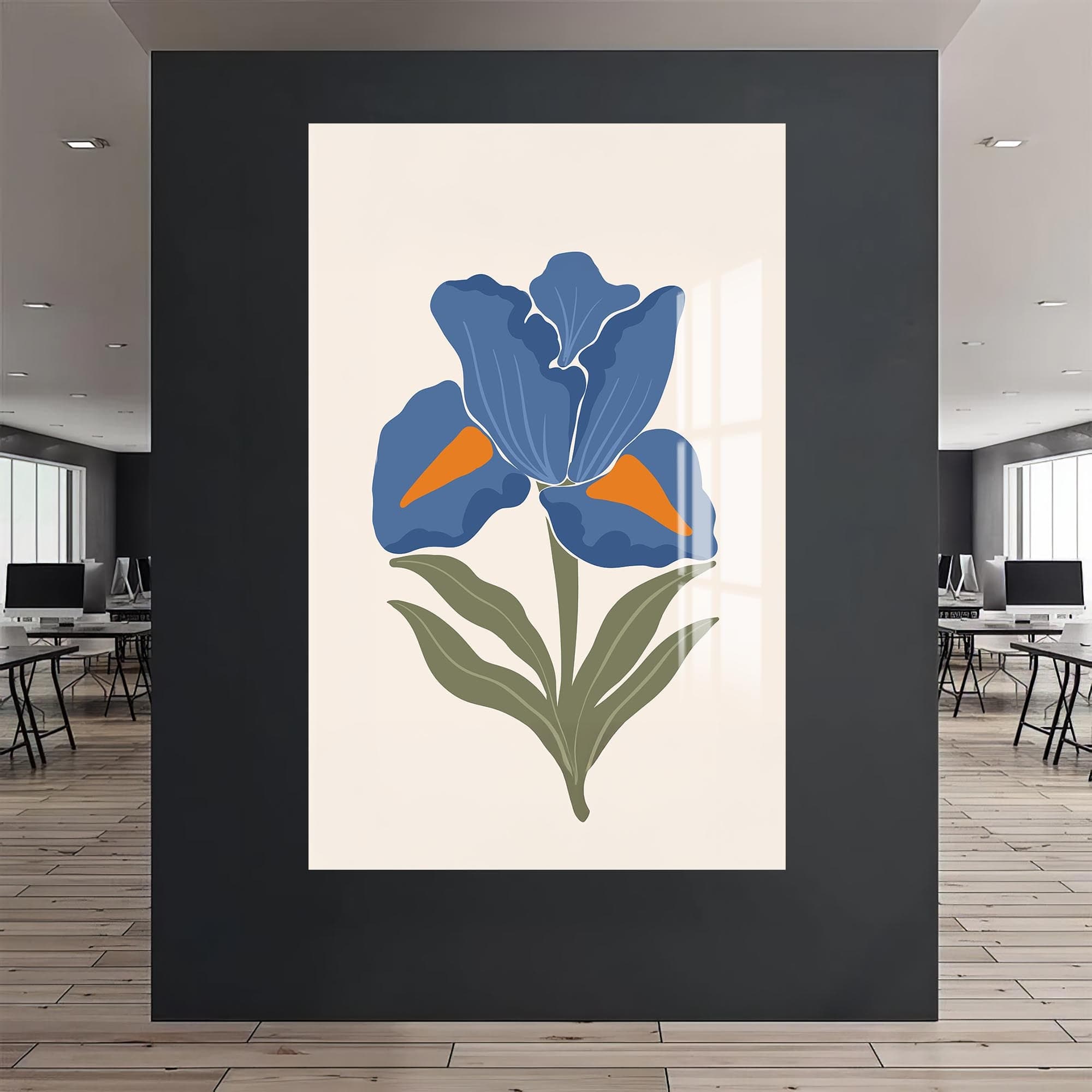 Artronauts Glass Print Blue Iris Calm– Bohemian Tempered Glass Wall Art