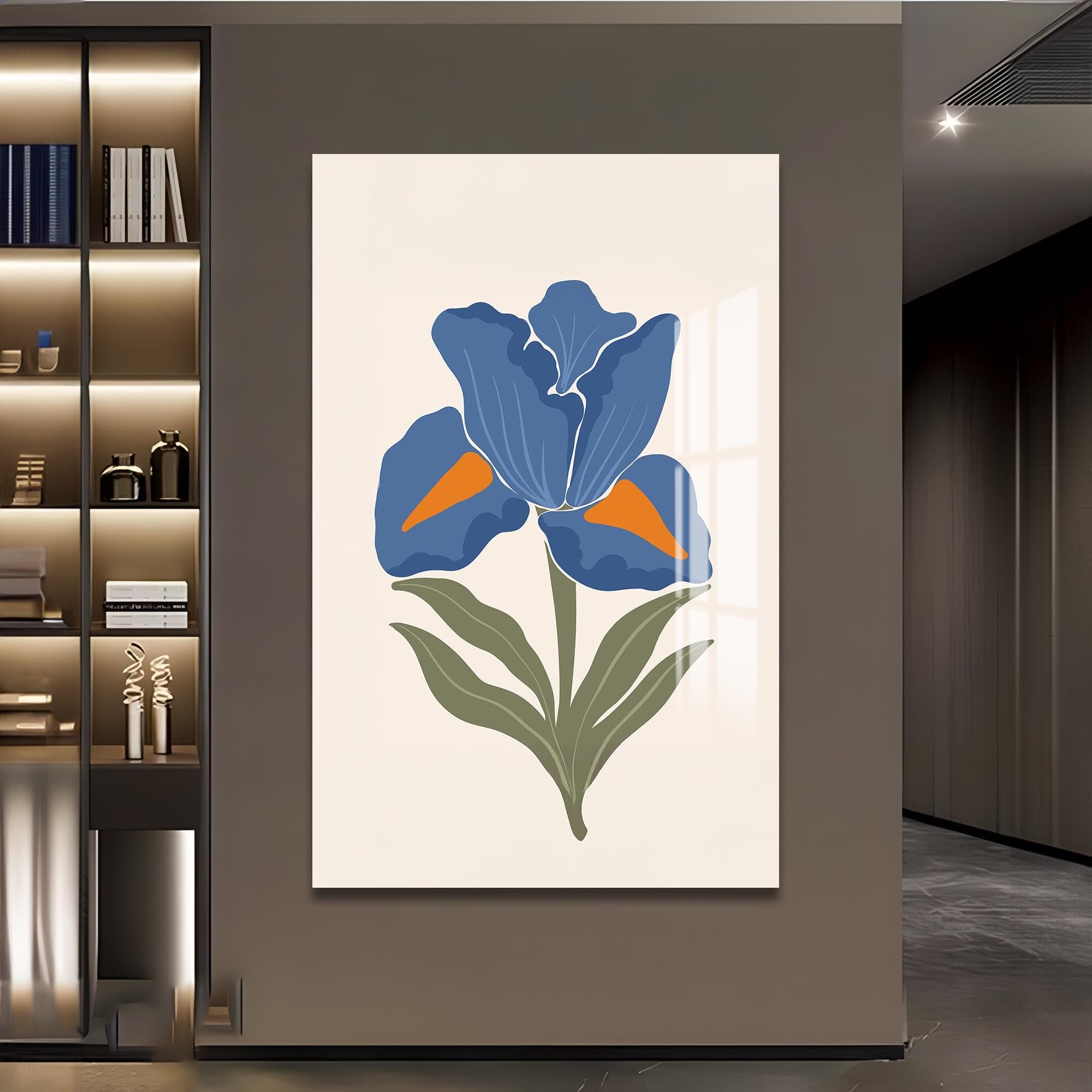 Artronauts Glass Print Blue Iris Calm– Bohemian Tempered Glass Wall Art