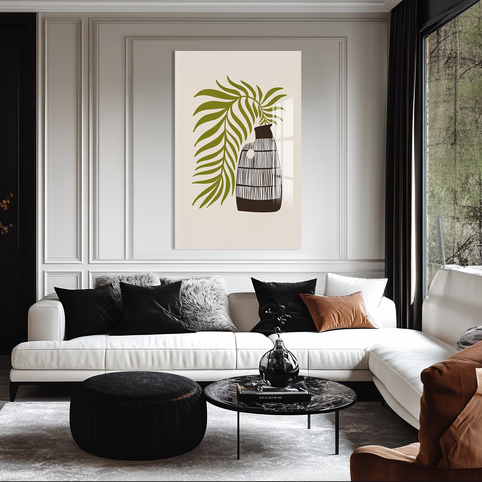 Palm Vessel– Bohemian Tempered Glass Wall Art