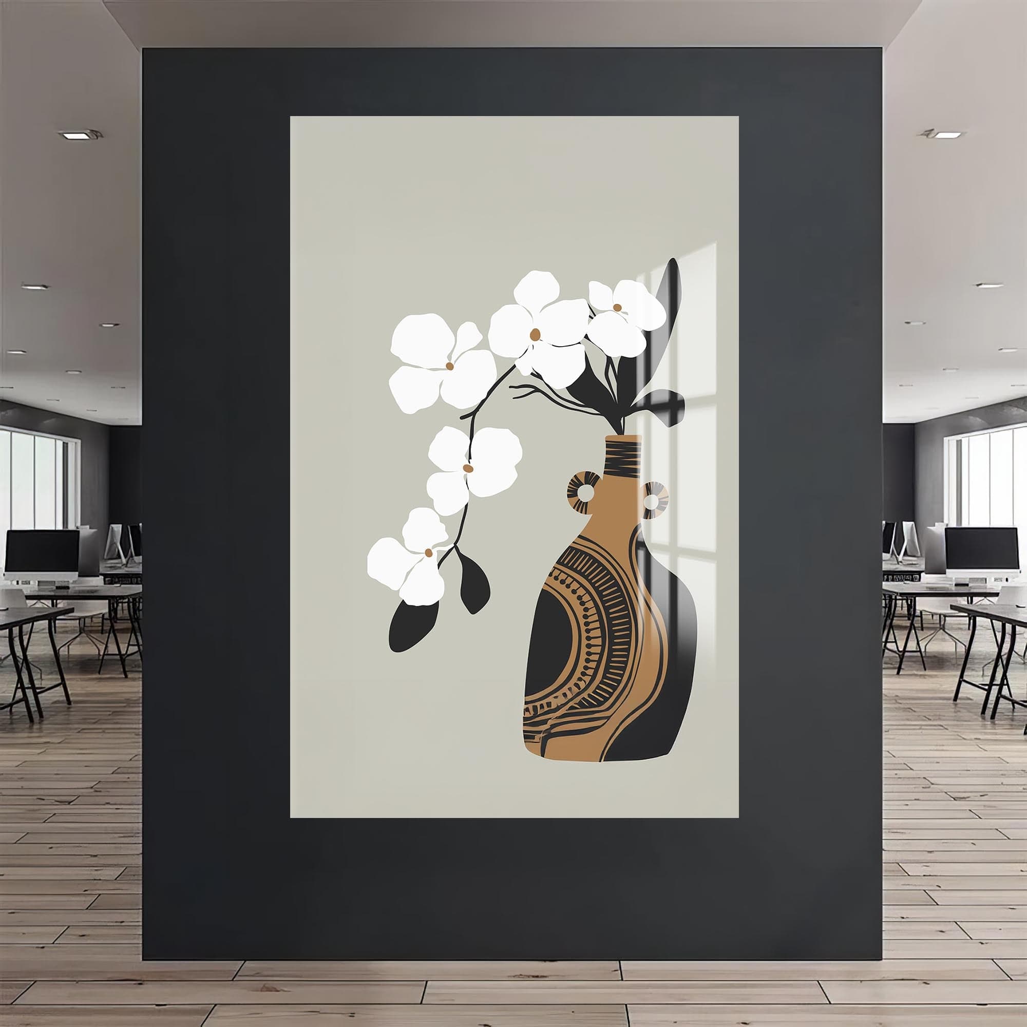 Artronauts Glass Print White Orchid Form– Bohemian Tempered Glass Wall Art