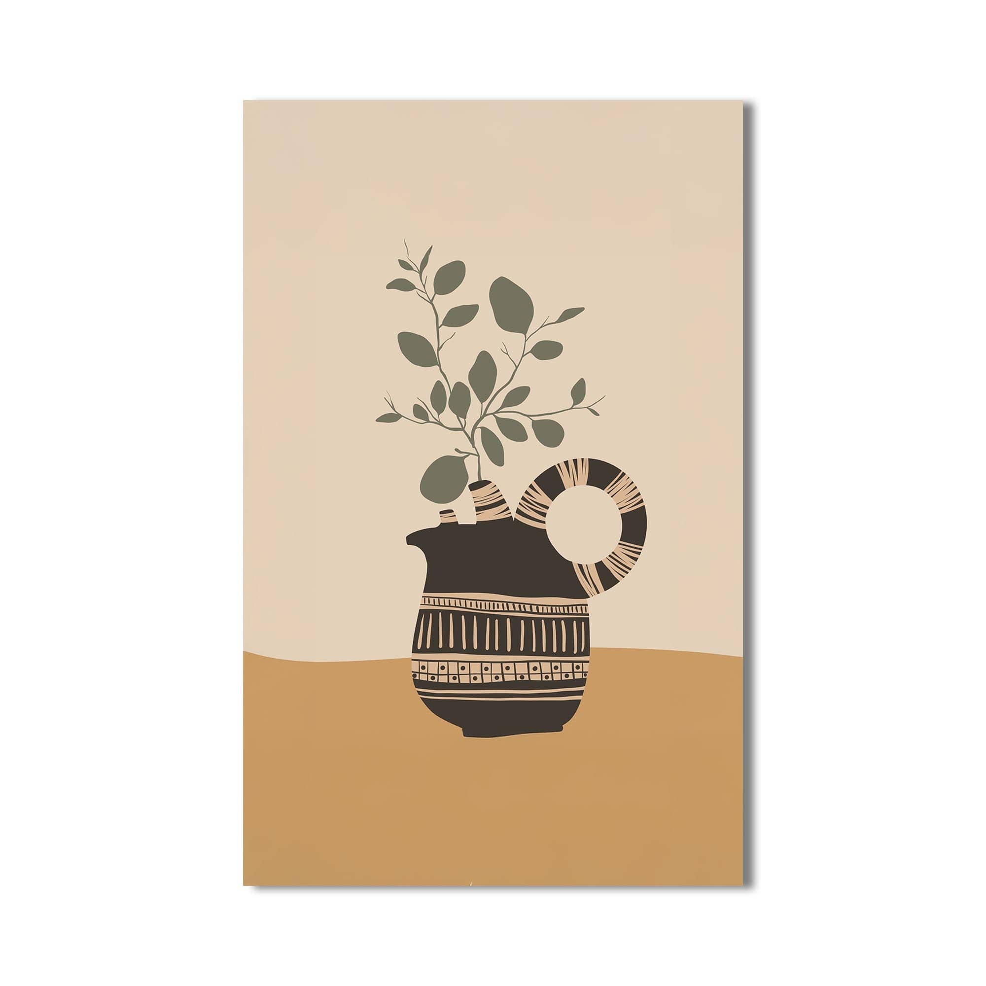 Artronauts Glass Print Earthy Pitcher– Bohemian Tempered Glass Wall Art