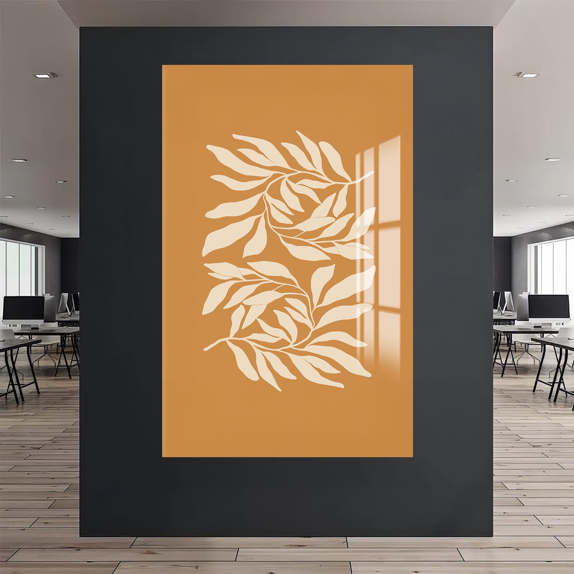Artronauts Glass Print Golden Leaves– Bohemian Tempered Glass Wall Art