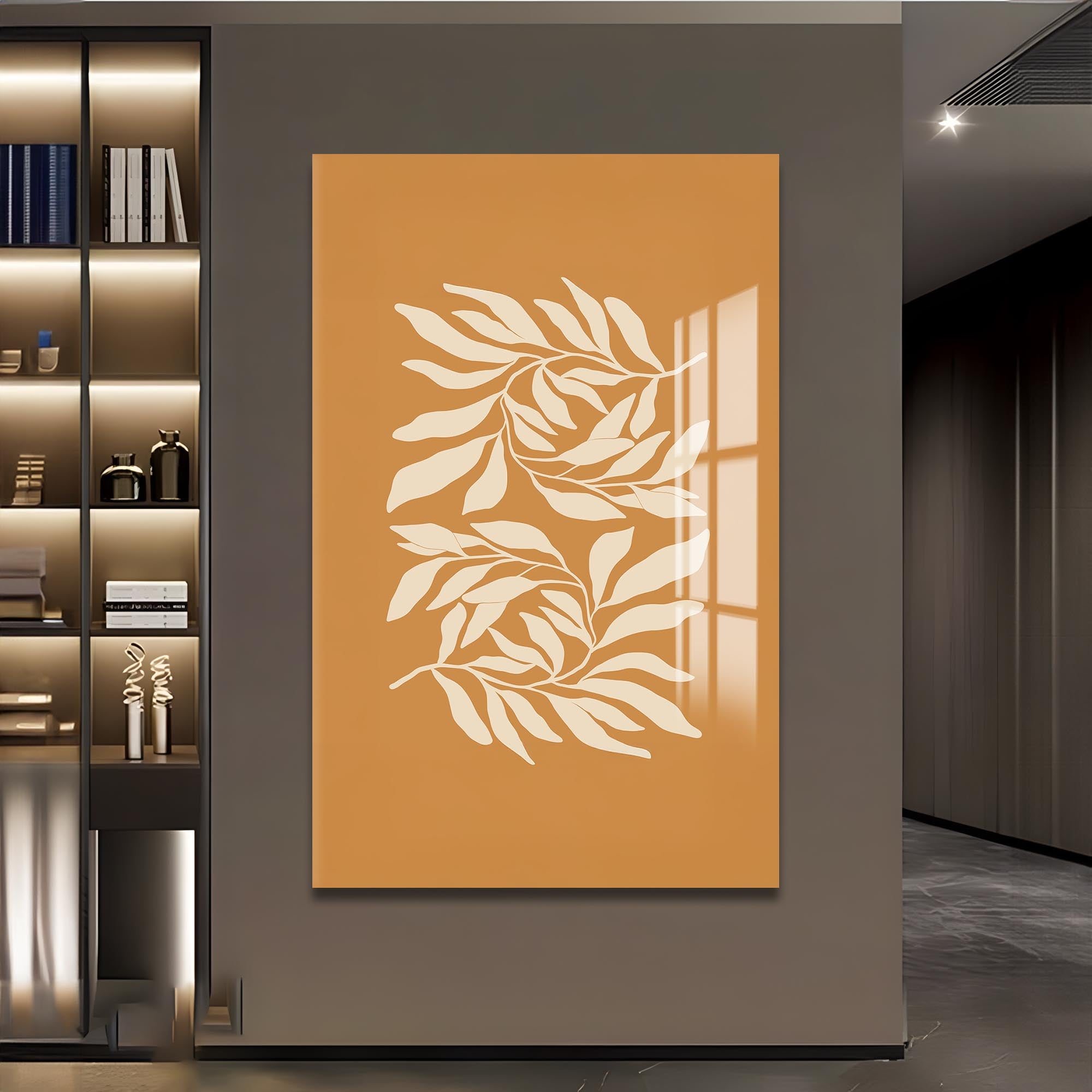 Artronauts Glass Print Golden Leaves– Bohemian Tempered Glass Wall Art