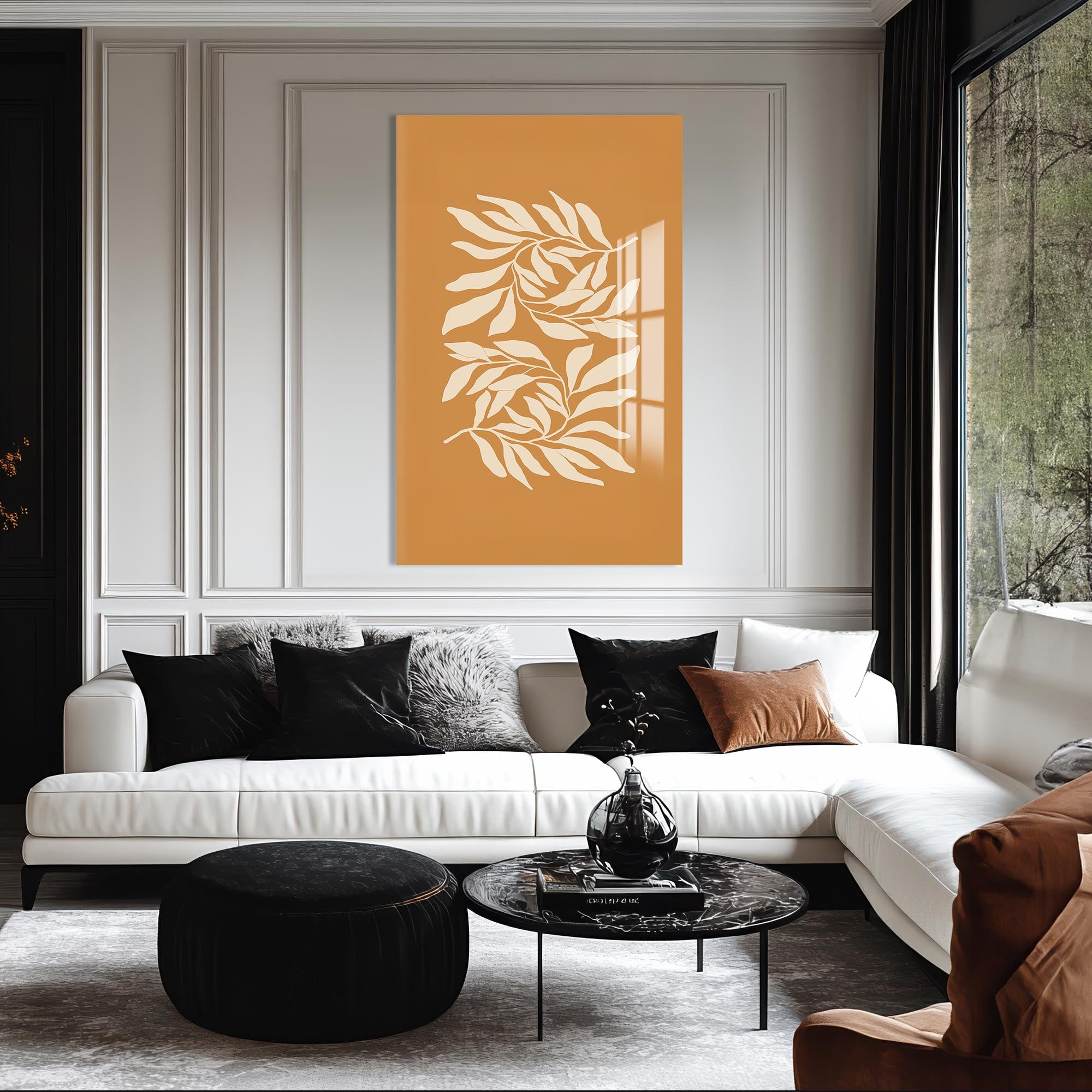 Artronauts Glass Print Golden Leaves– Bohemian Tempered Glass Wall Art
