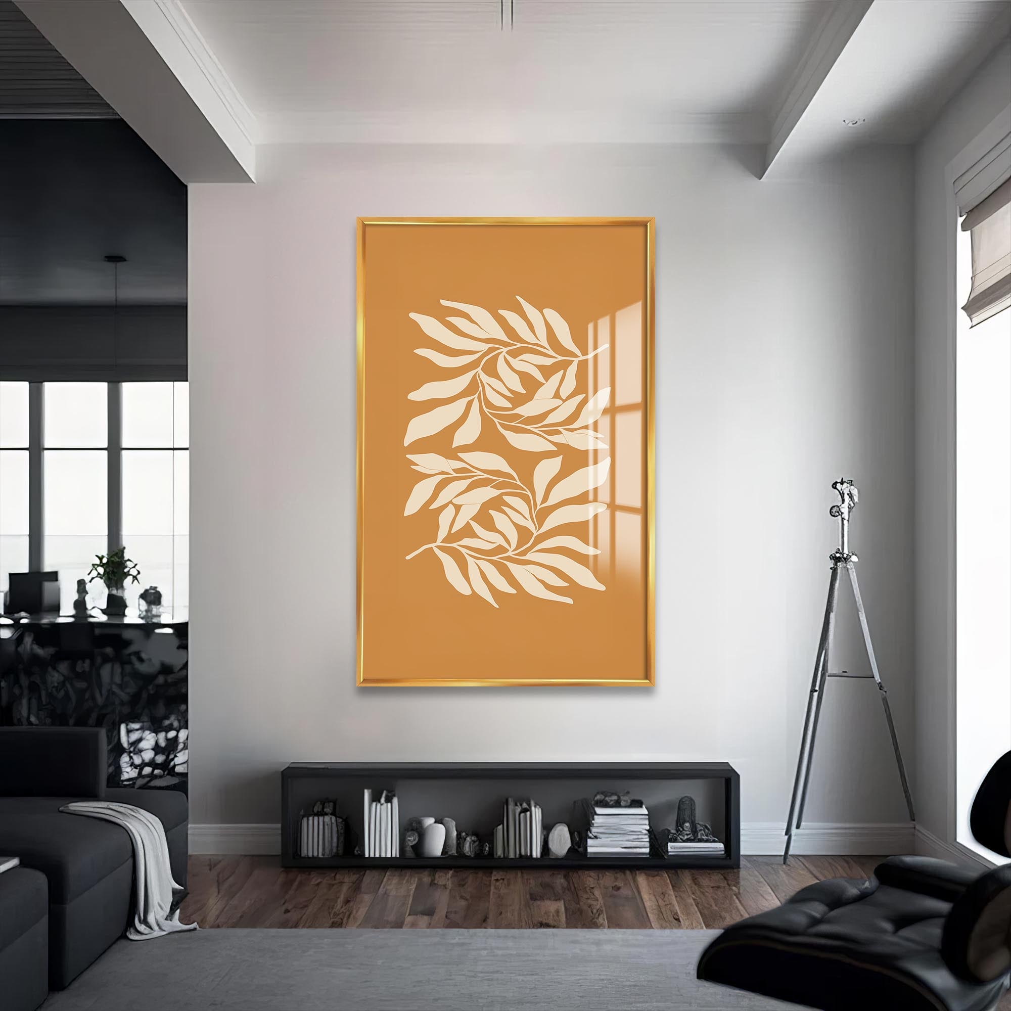 Artronauts Glass Print Golden Leaves– Bohemian Tempered Glass Wall Art